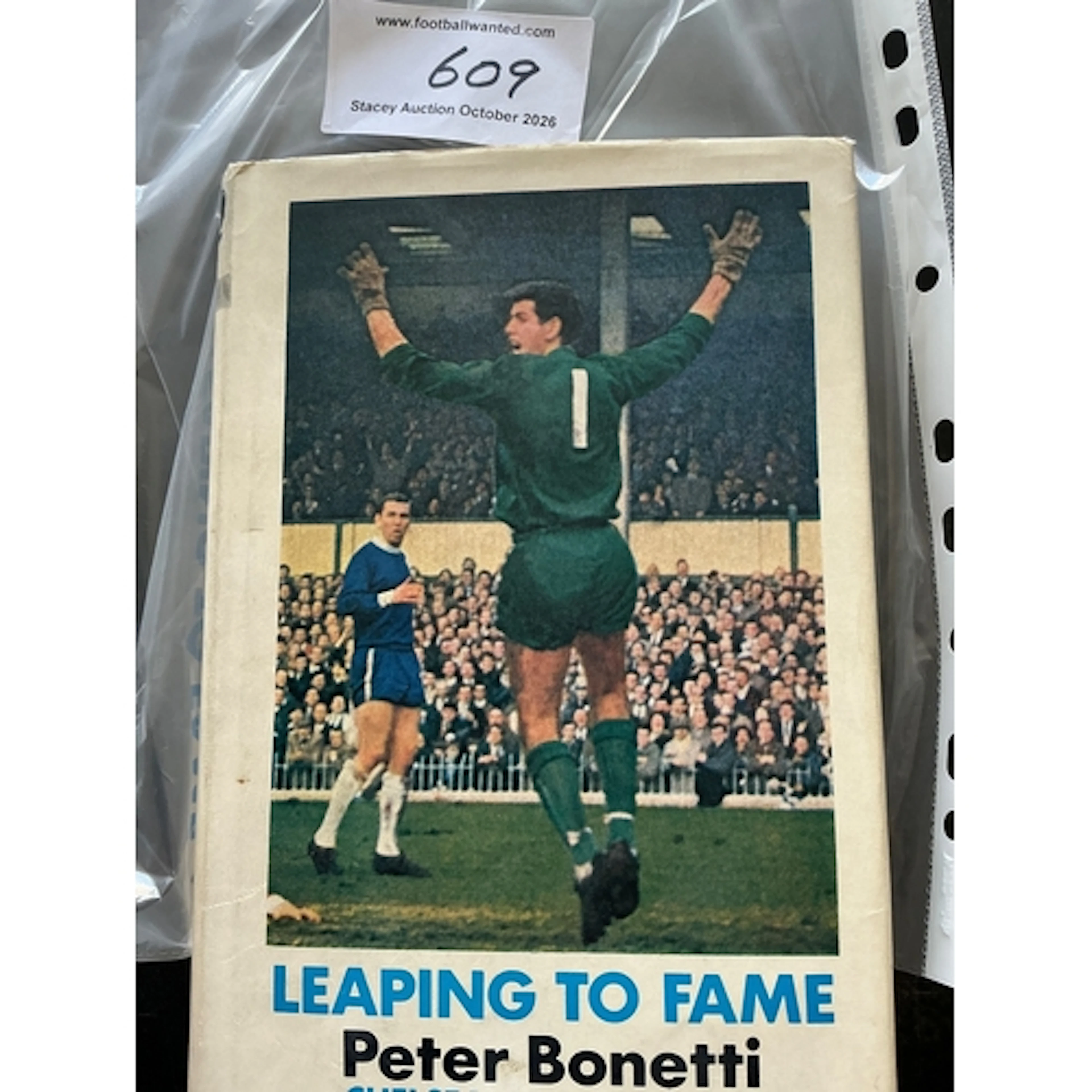 Peter Bonetti Chelsea + England Signed Football Book: Book n...