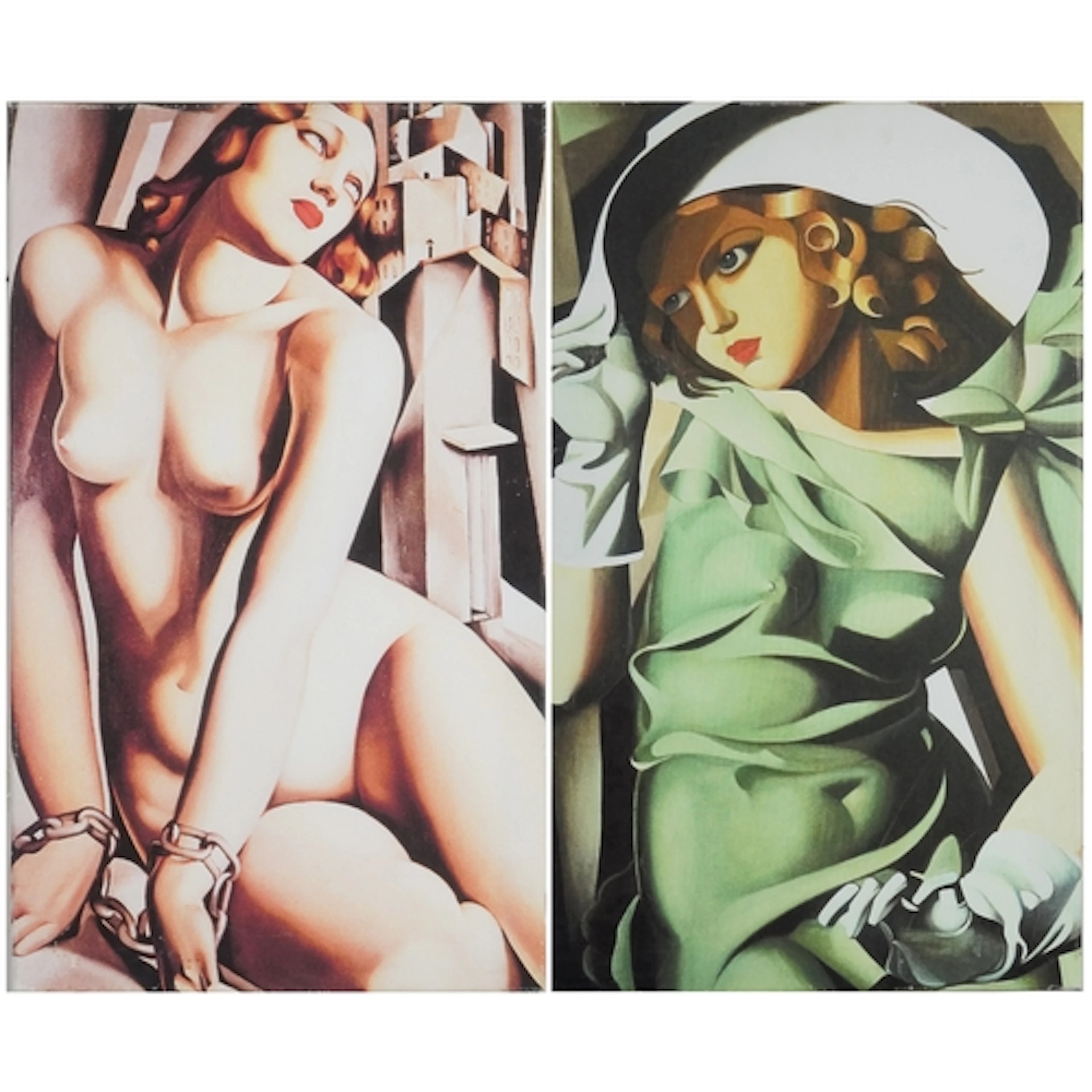 After Tamara de Lempicka - Two modern prints on canvas, each...