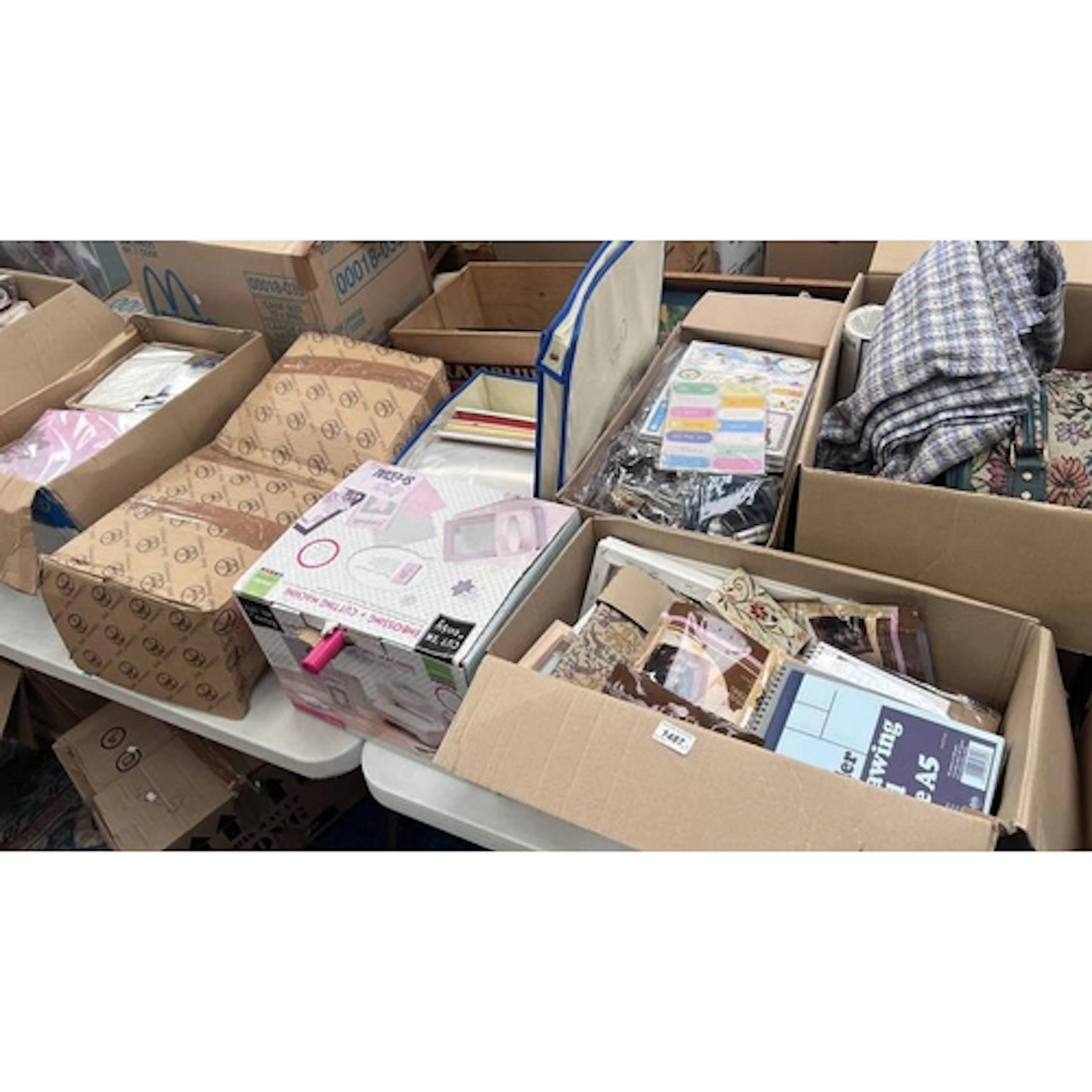 7 BOXES CONTAINING VARIOUS ARTS & CRAFTS RELATED ITEMS TO IN...