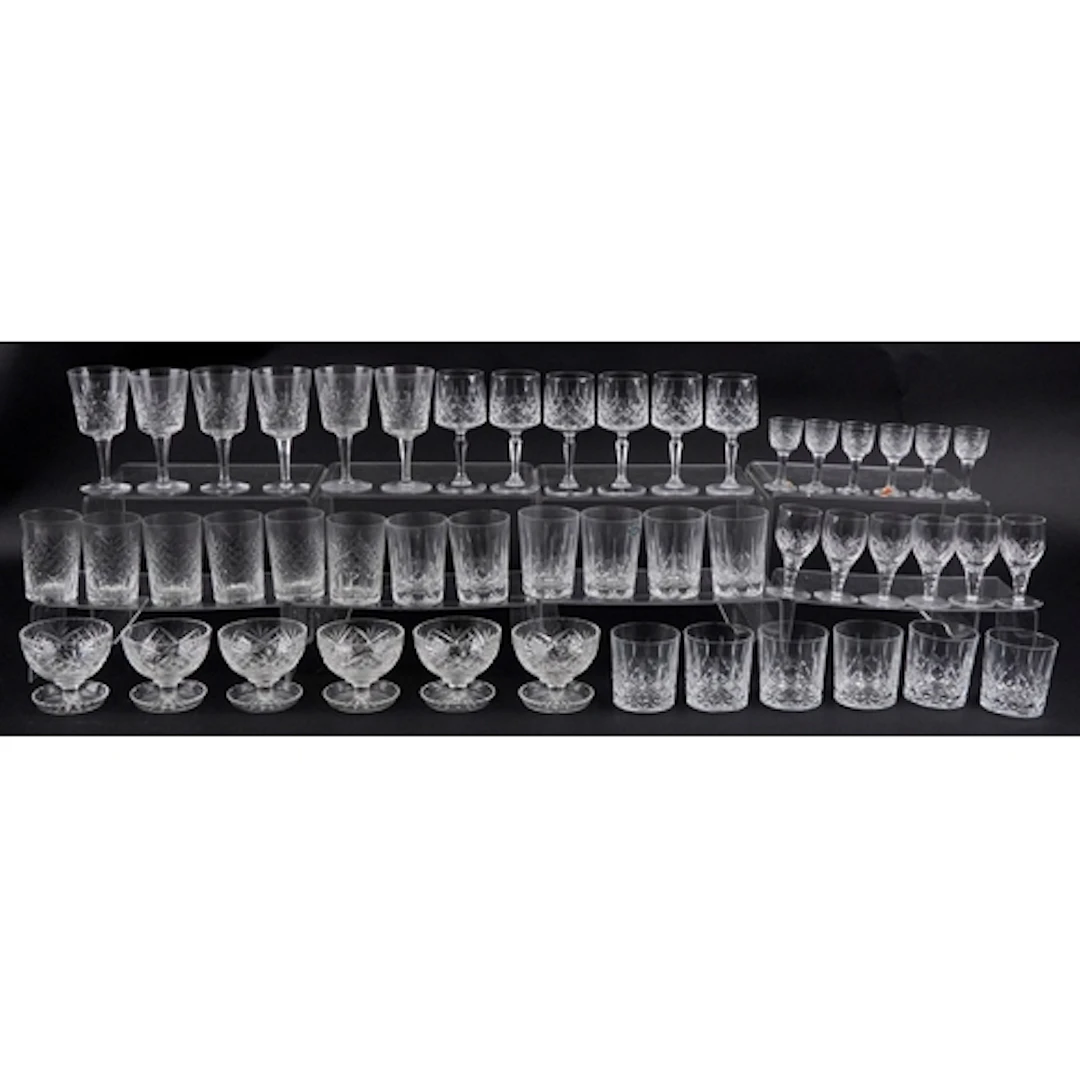 Large selection of cut glass and crystal drinking glasses in...