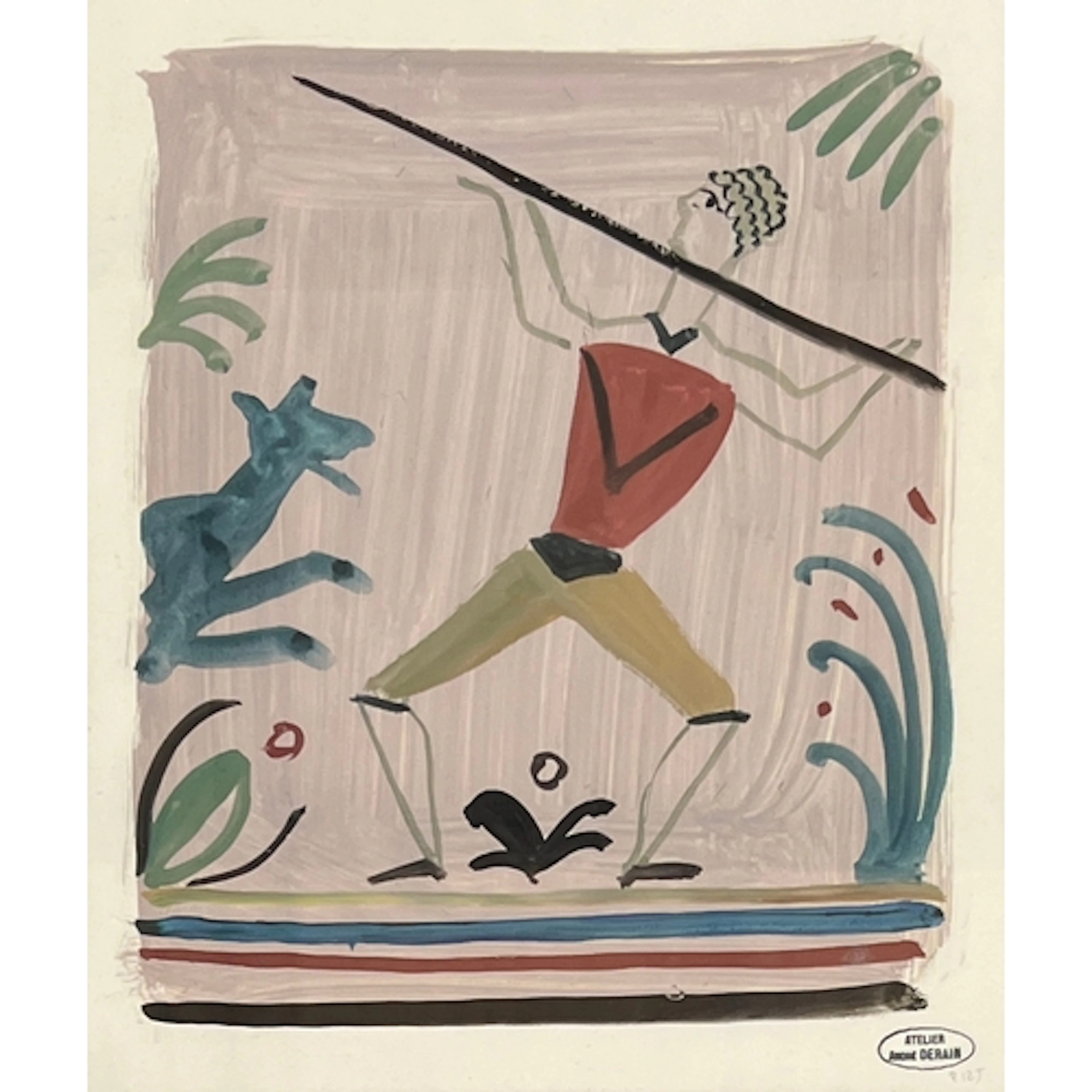 André Derain (French 1880-1954), Chasseur au Javelot, pencil...