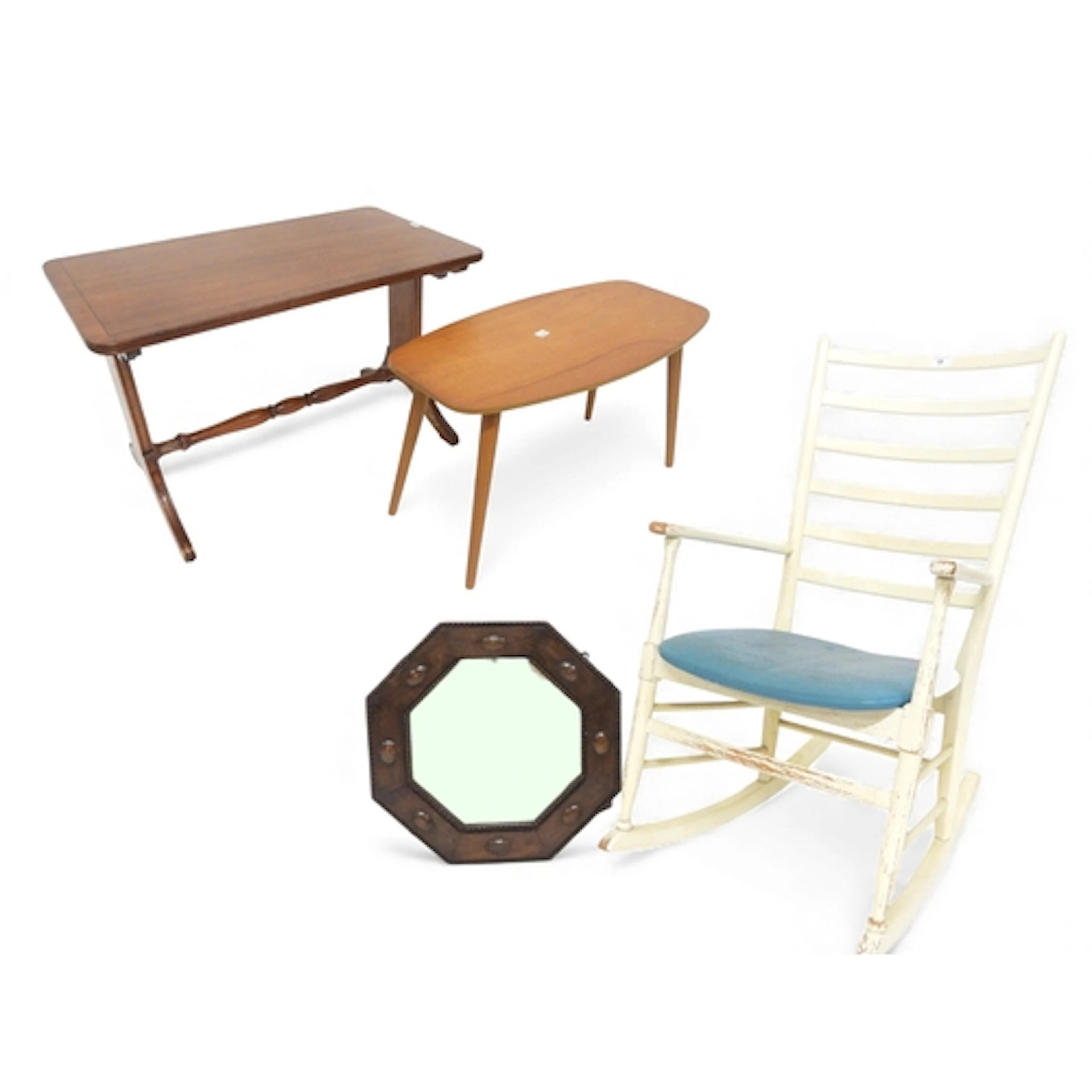 A lot comprising a mid 20th century white painted Scandinavi...
