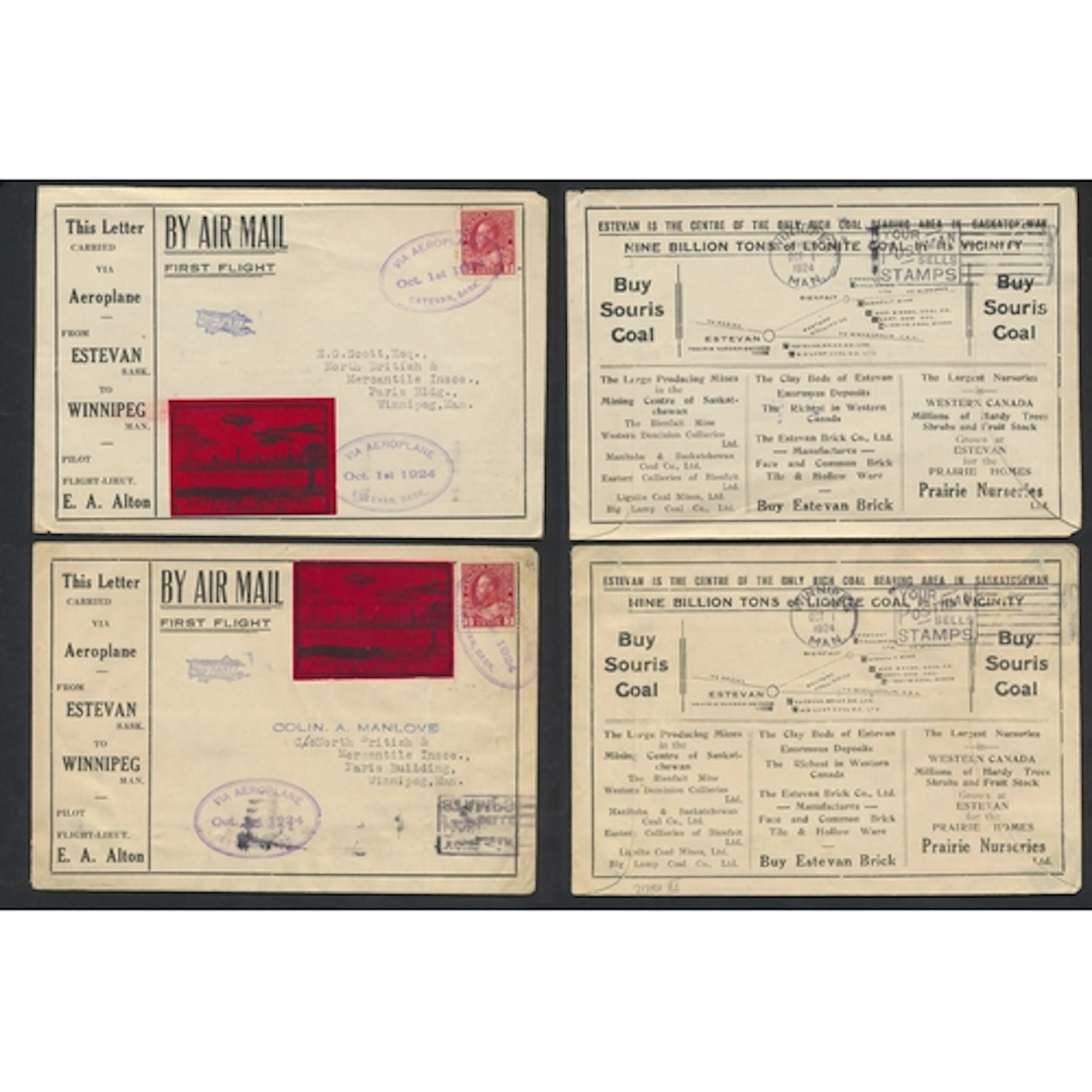 Canada. An interesting seln of KGV internal air mails and fi...
