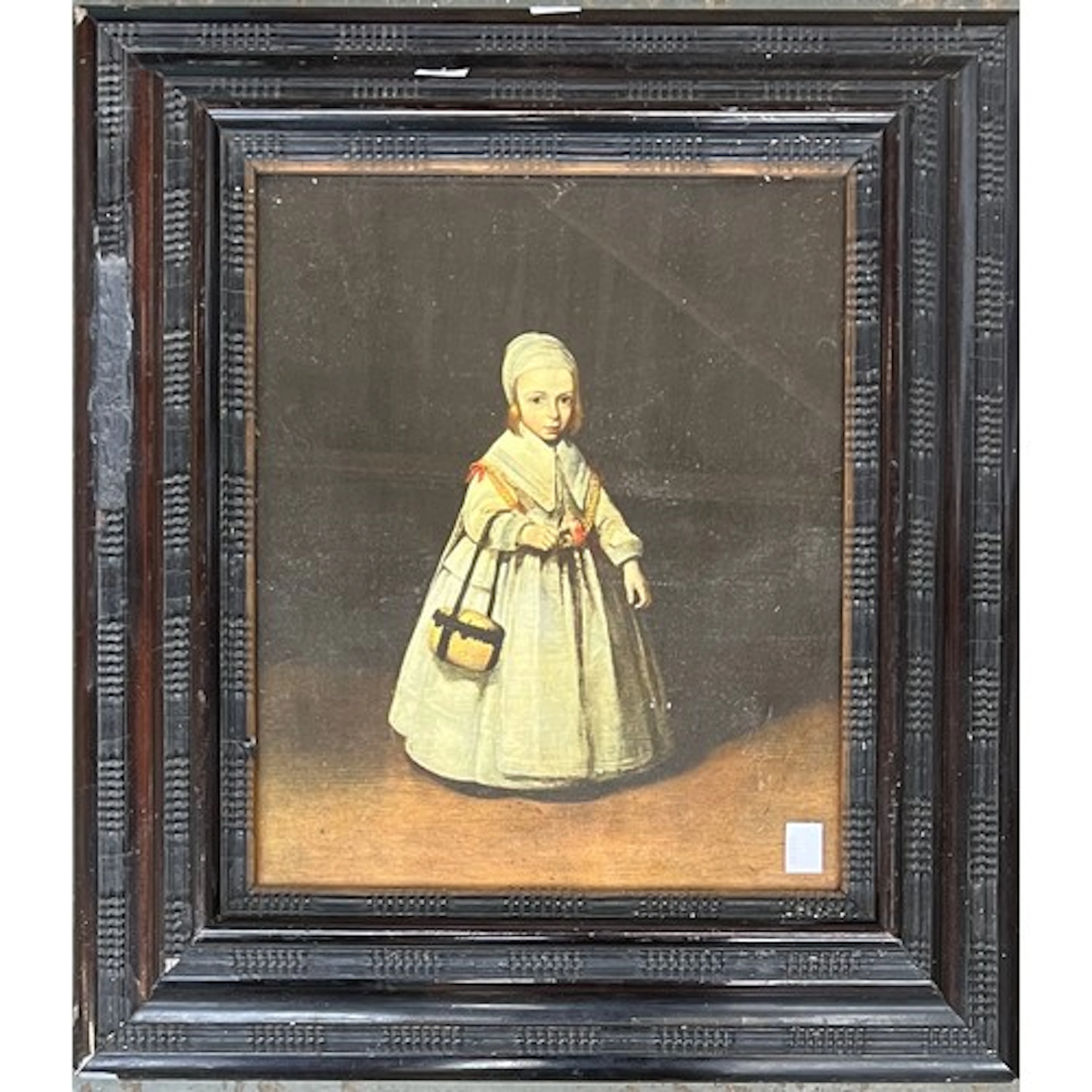 A rosewood veneer ribbon moulded frame (some damage), 51x45c...