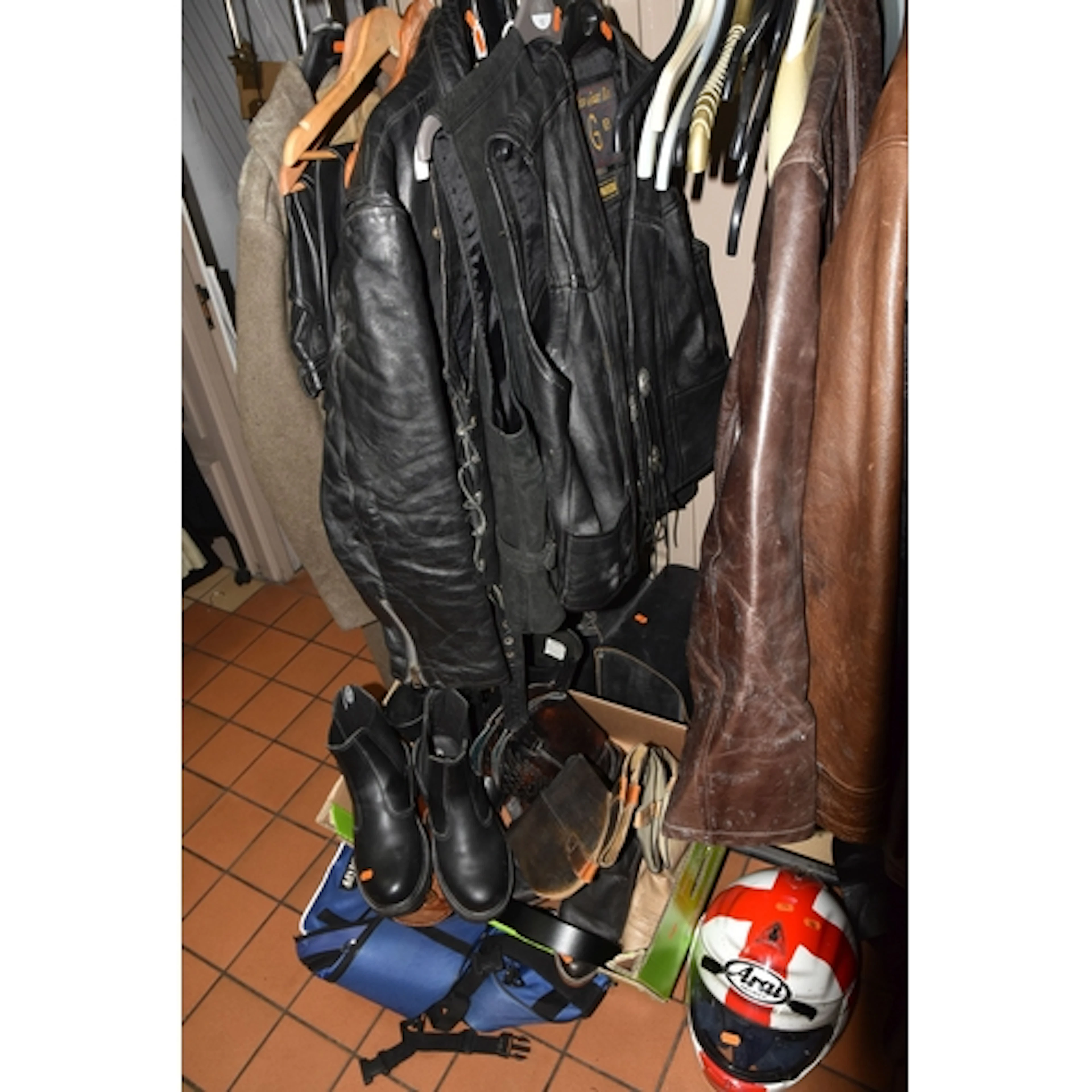 ONE BOX AND LOOSE MOTORCYCLE JACKETS AND MISCELLANEOUS, to i...