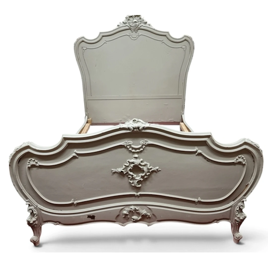A 19th Century Continental painted Bed, foot and headboard w...