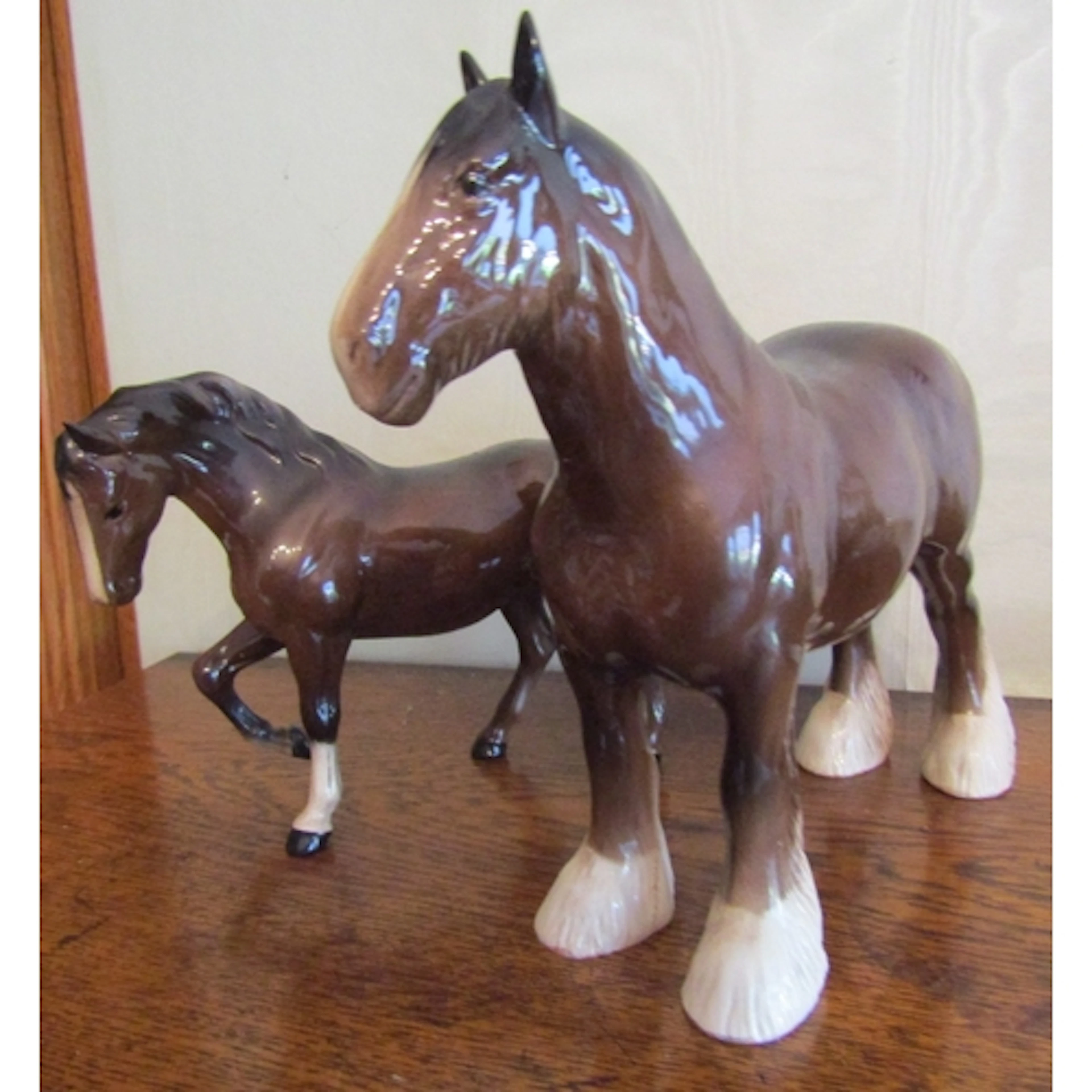 Two Vintage Fine Porcelain Figures of Horses One with Damage...
