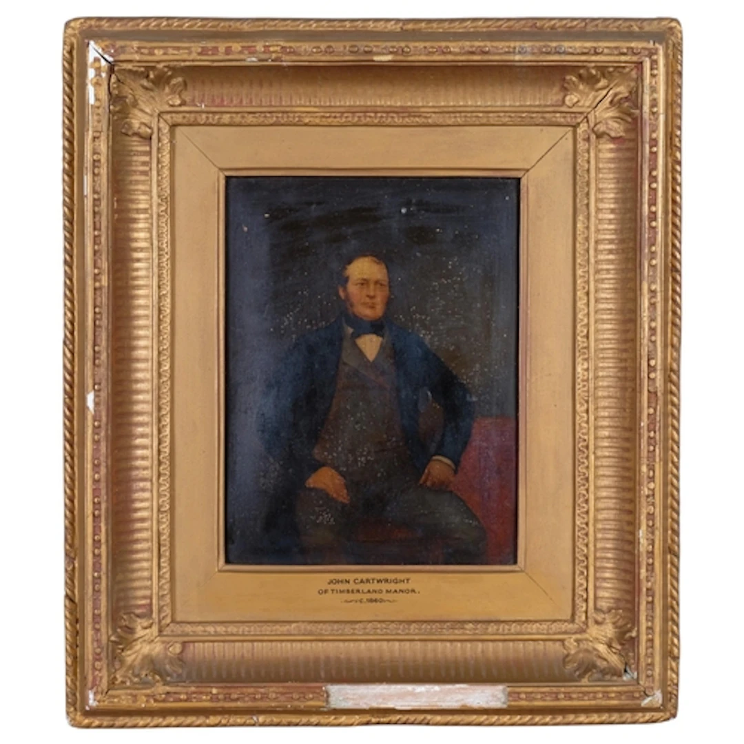 Portrait of John Cartwright, 19th century oil on board, 1860...