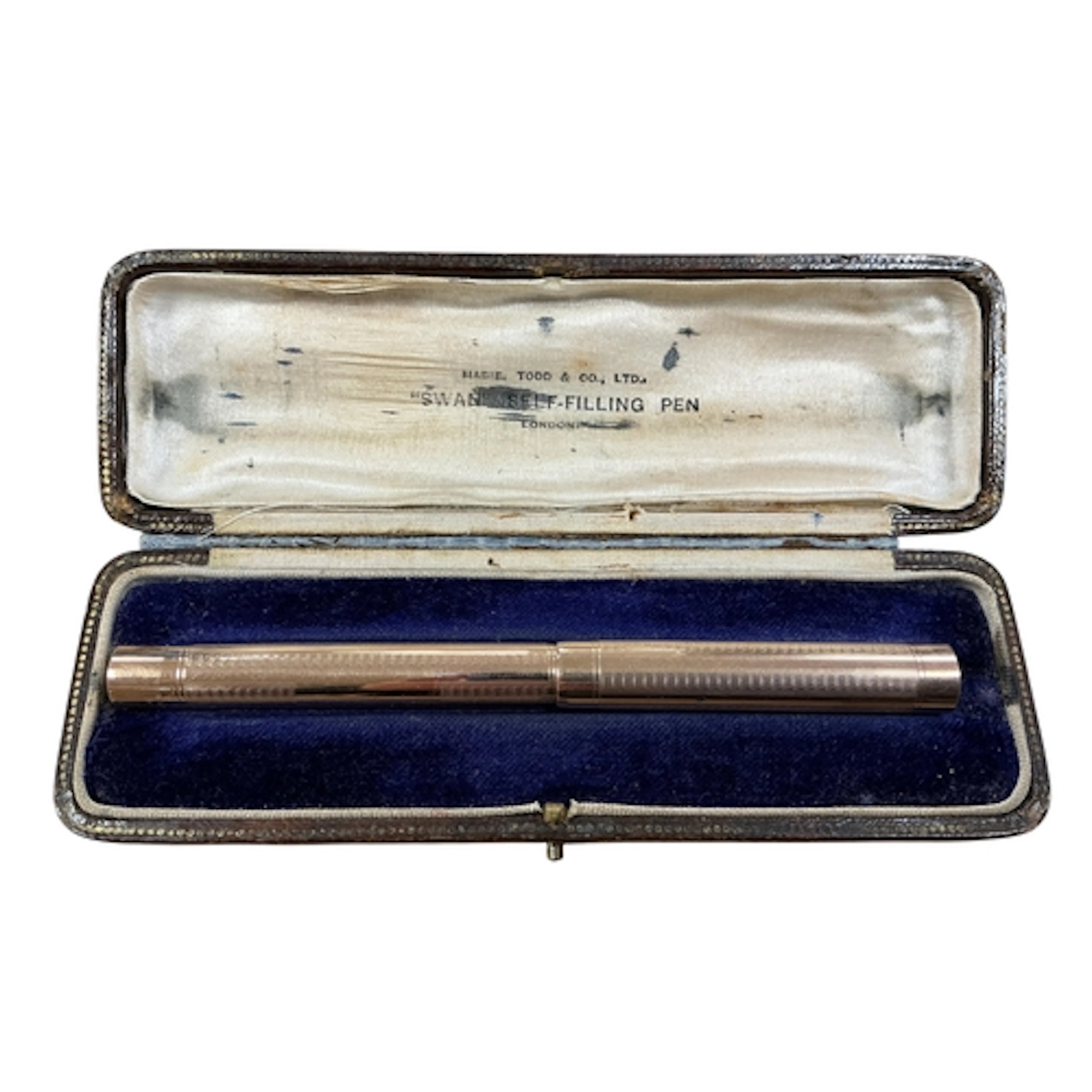 Swan lever filler in 9ct. gold, clipless model, with medium ...