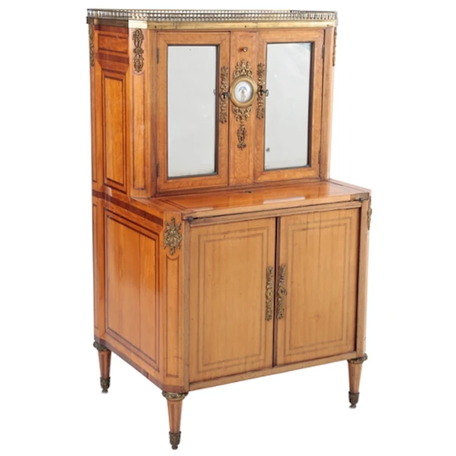 A Louis XVI ormolu mounted satinwood and rosewood writing ca...