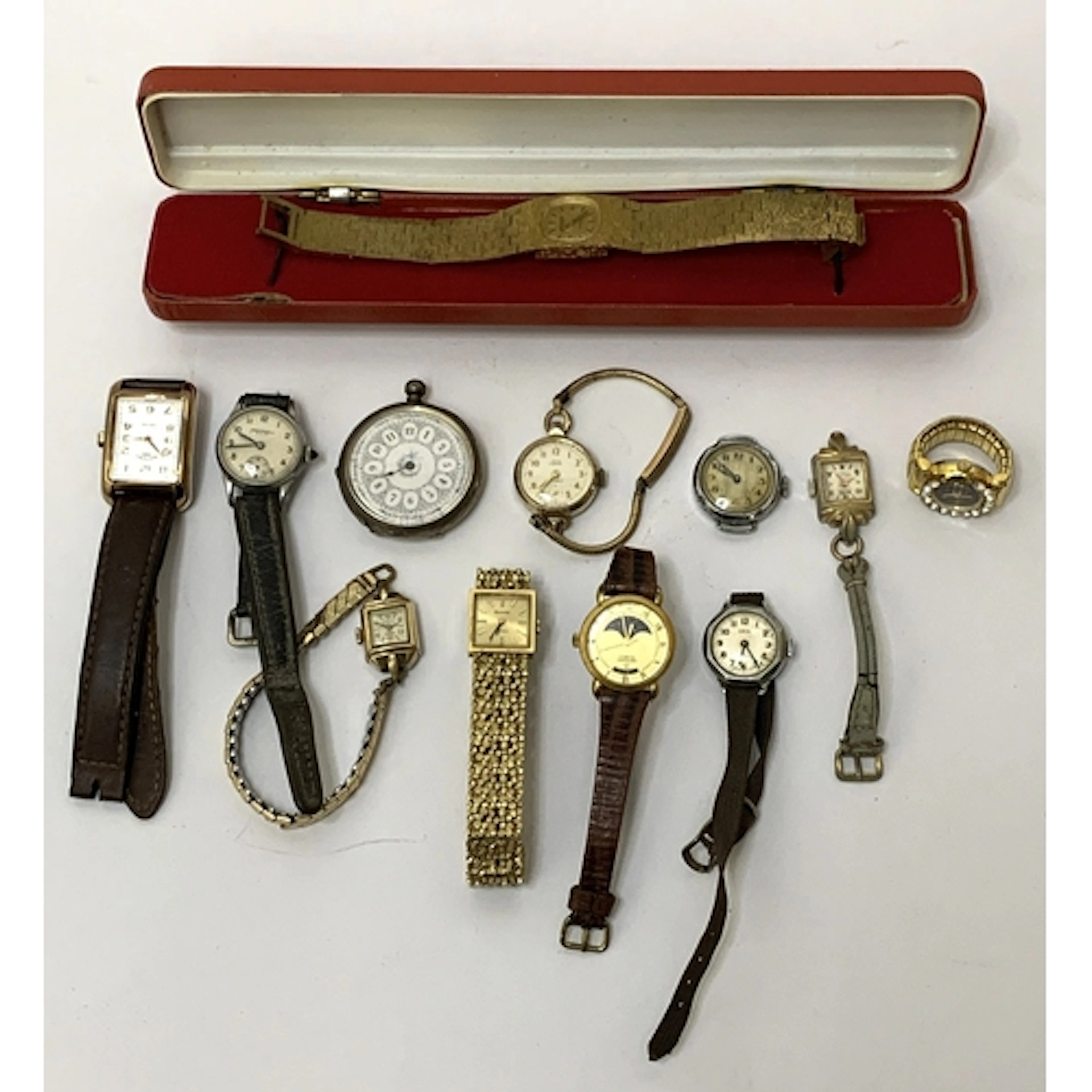 Vintage Ladies watches incl. Ingersoll, boxed Waltham watch ...