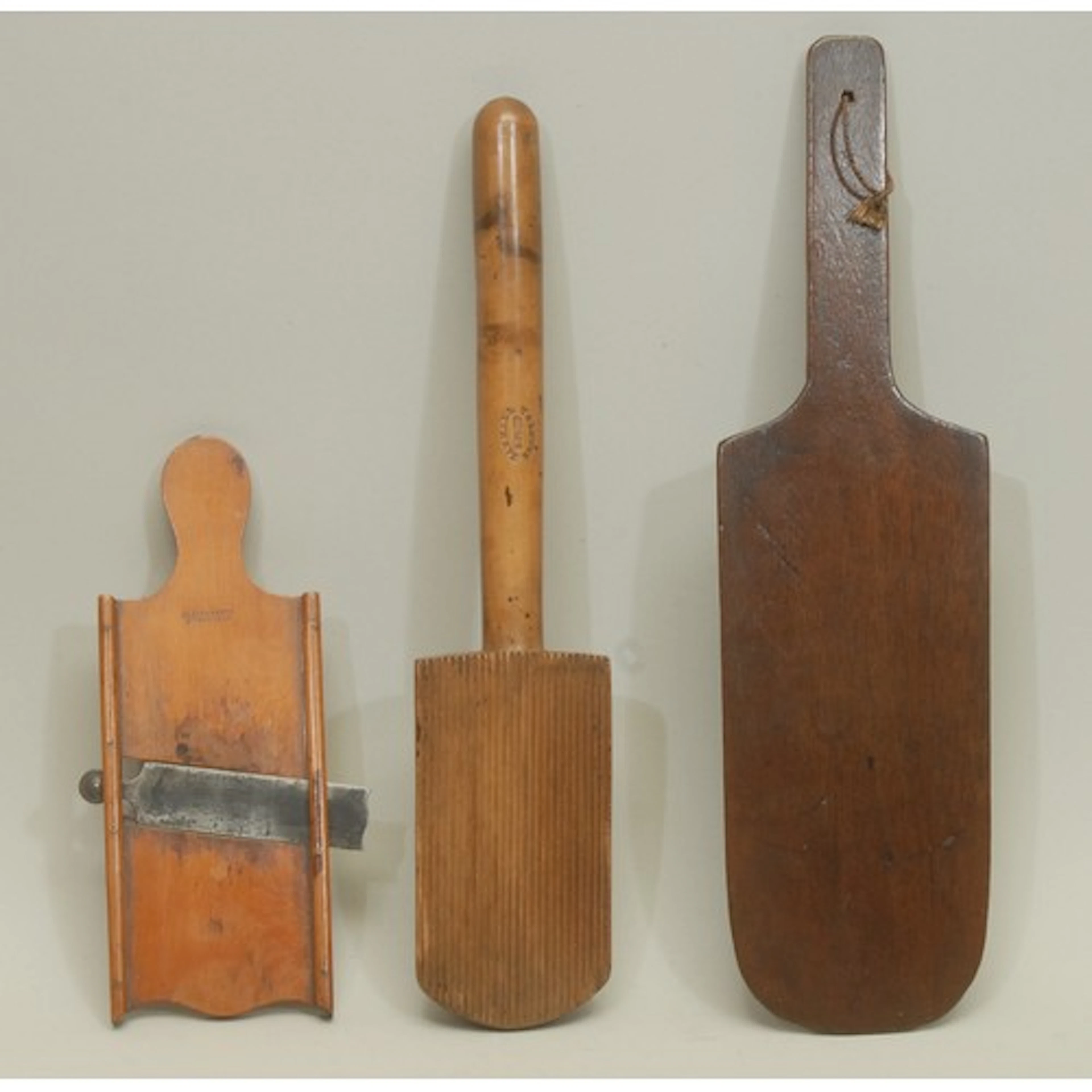 Treen - Kitchenalia - a 19th century boxwood butter hand, st...