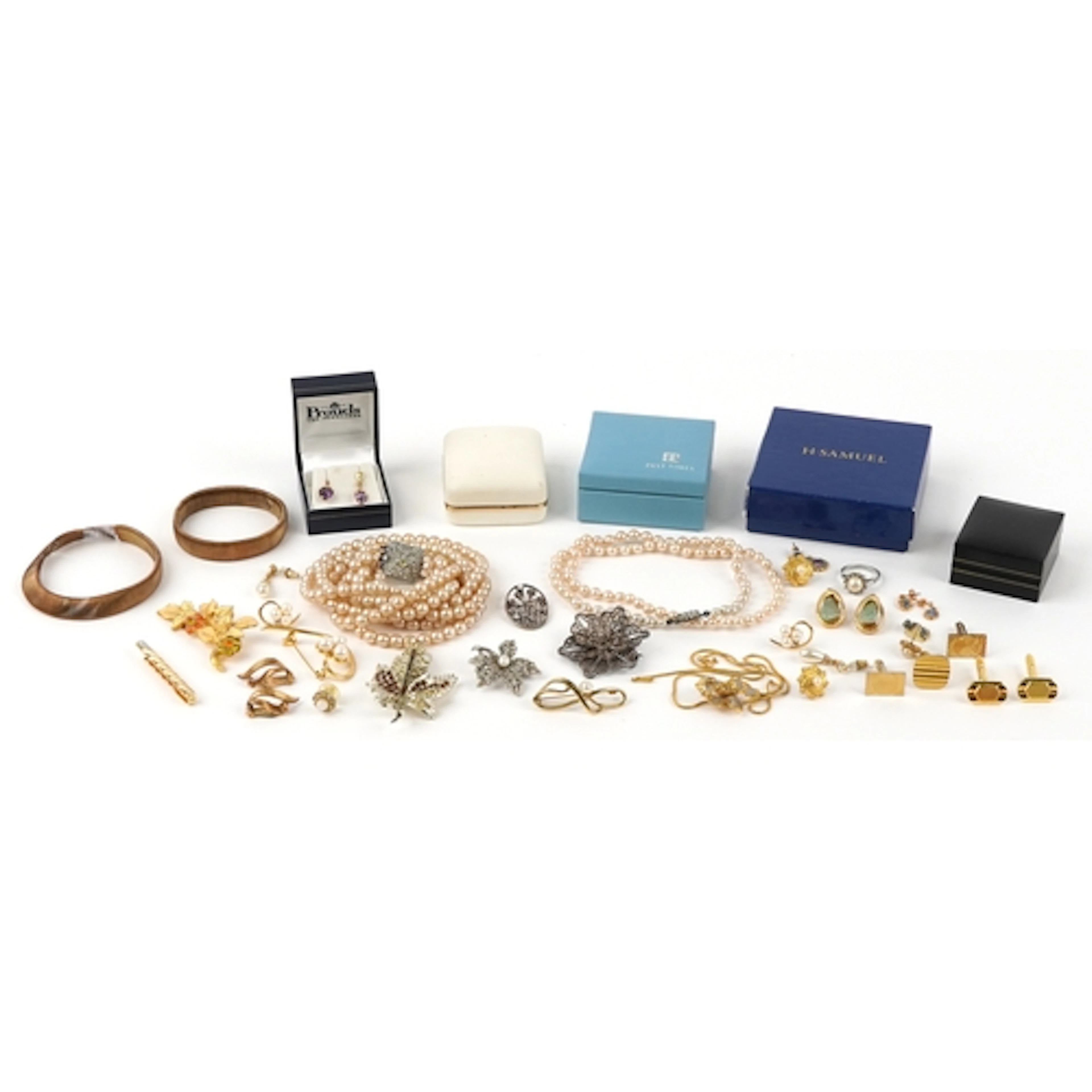 Vintage and later jewellery including opal earrings, simulat...
