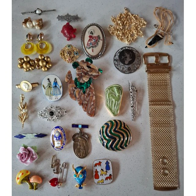 A collection of Victorian and later brooches earrings and pe...