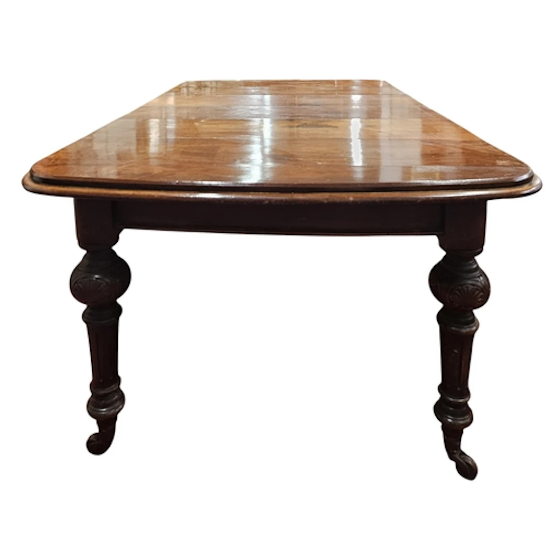A 19th Century Mahogany single leaf Dining Table on turned c...