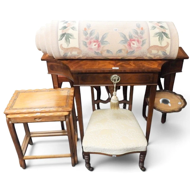 A mixed lot to include Regency style single drawer hall tabl...