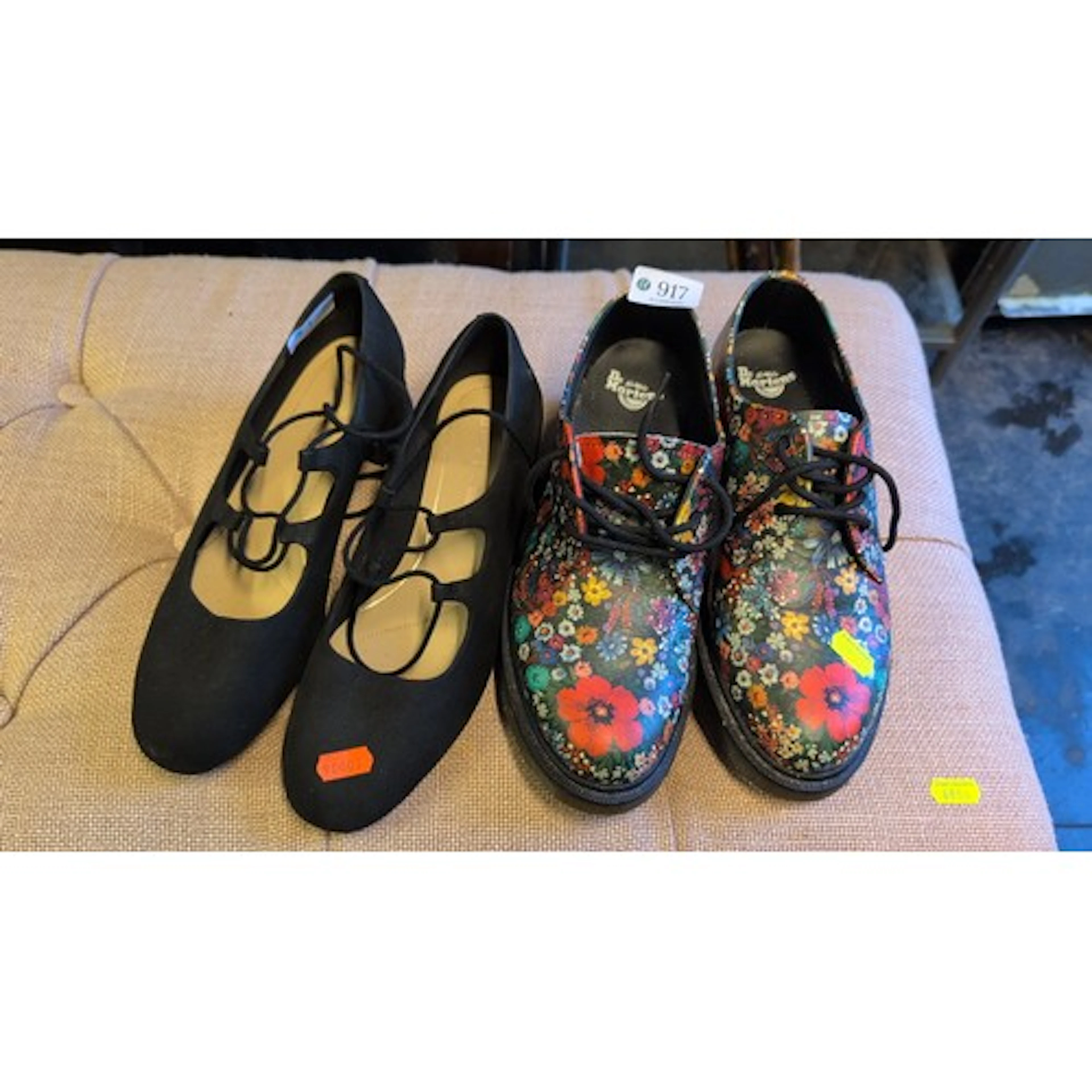 Two pairs of ladies footwear comprising a pair of Clarks bla...