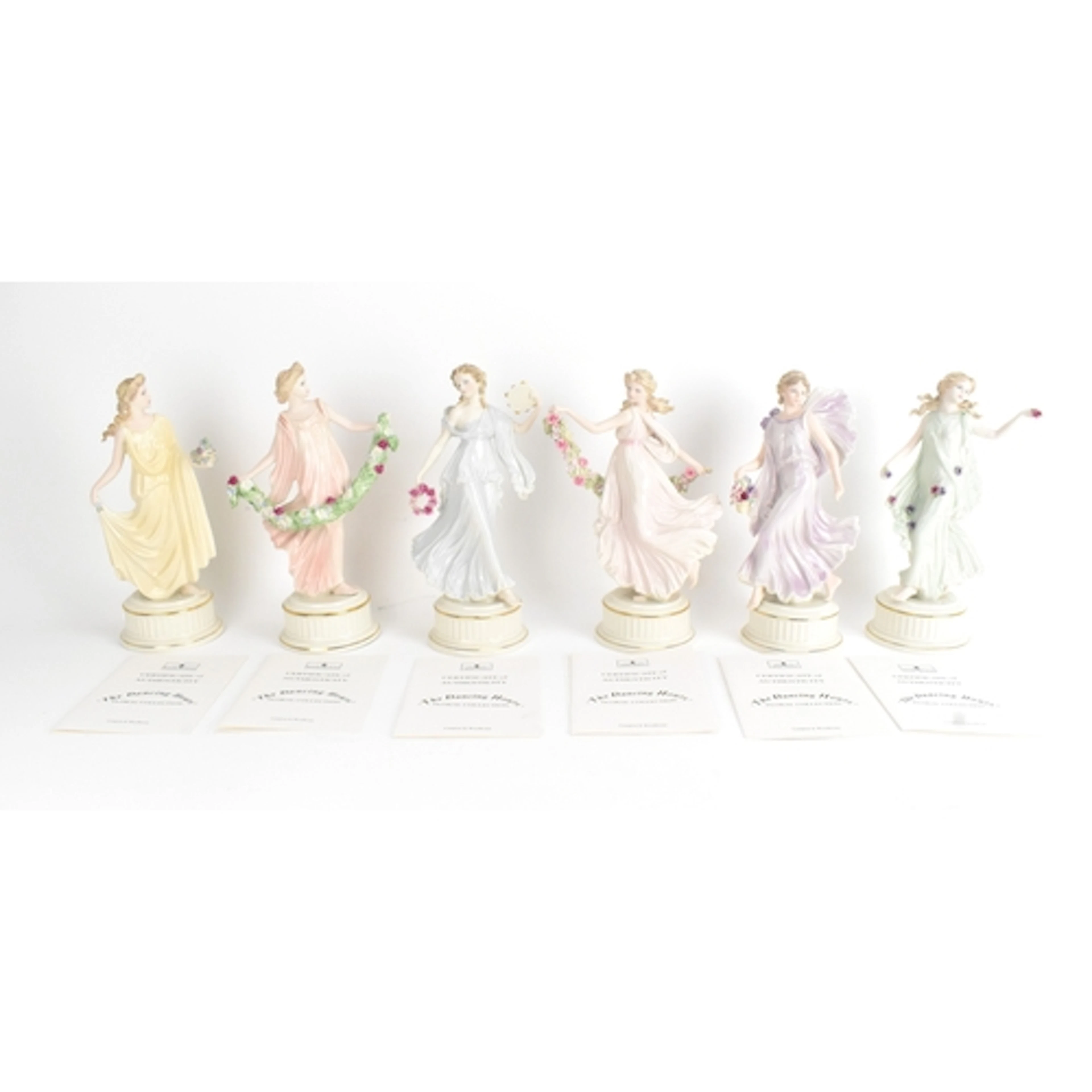 A set of six Wedgwood porcelain figures "The Dancing Hours" ...