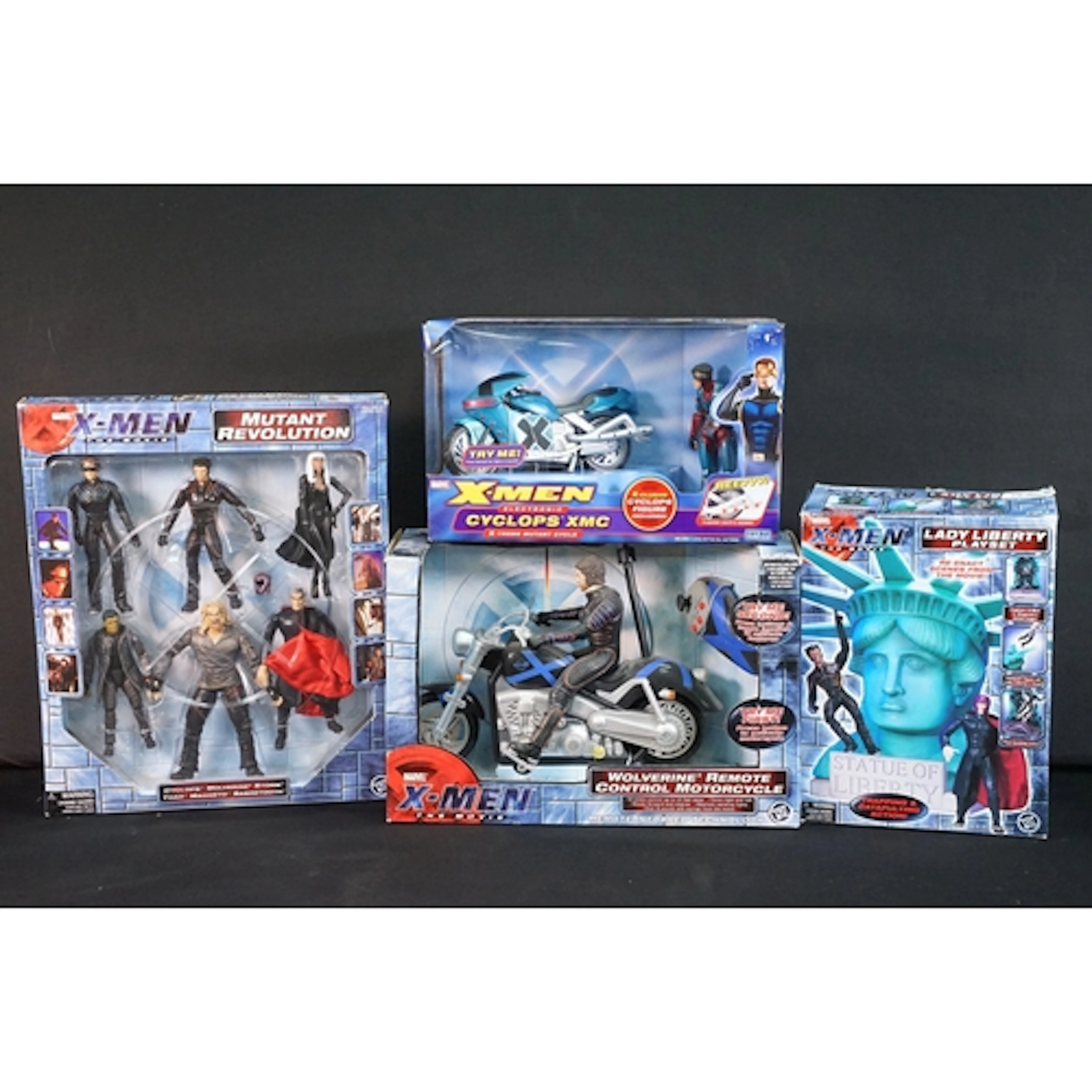 Four boxed Toy Biz X Men figure and play sets to include Viv...