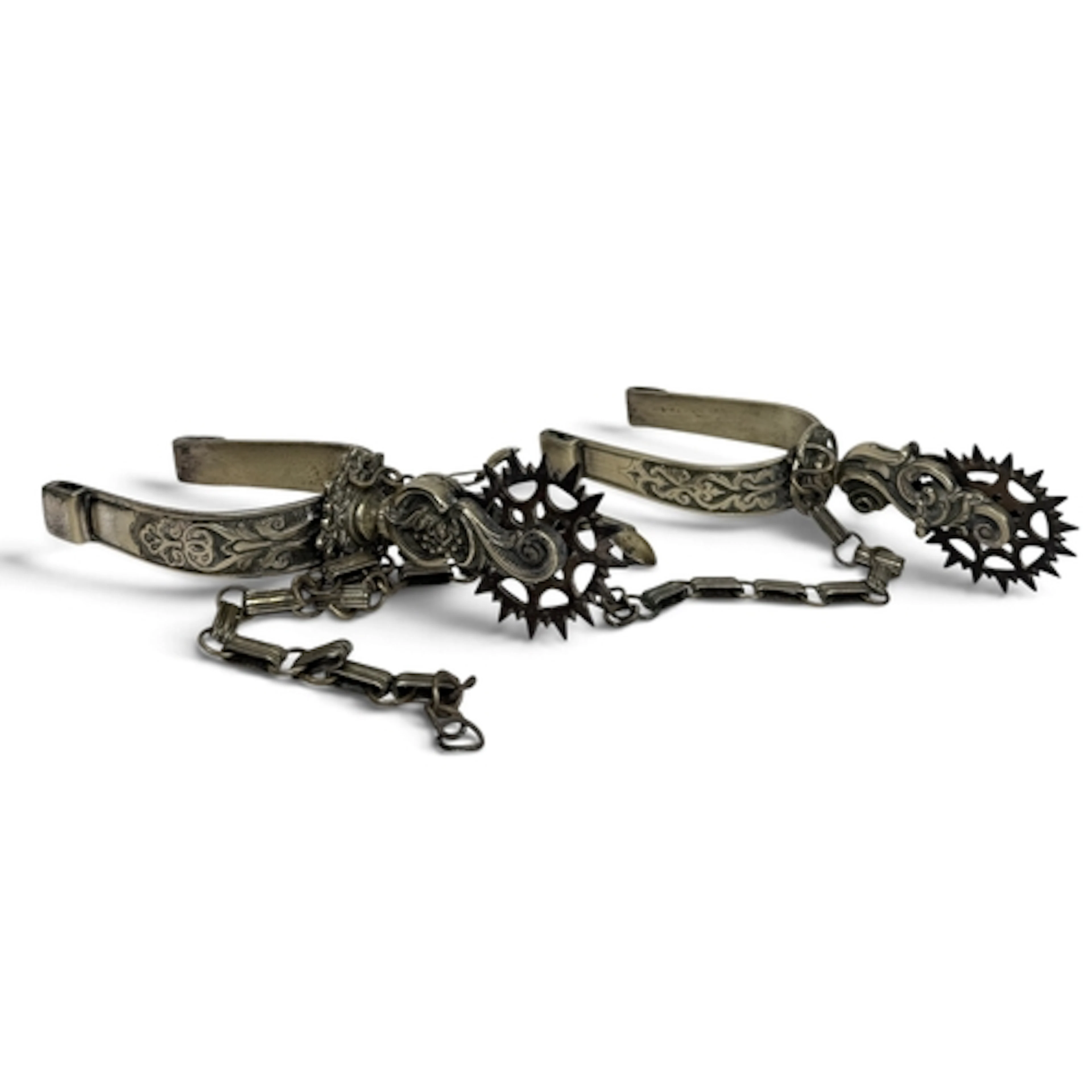 A PAIR OF 19TH C SPANISH COLONIAL, SOUTH AMERICAN WHITE META...