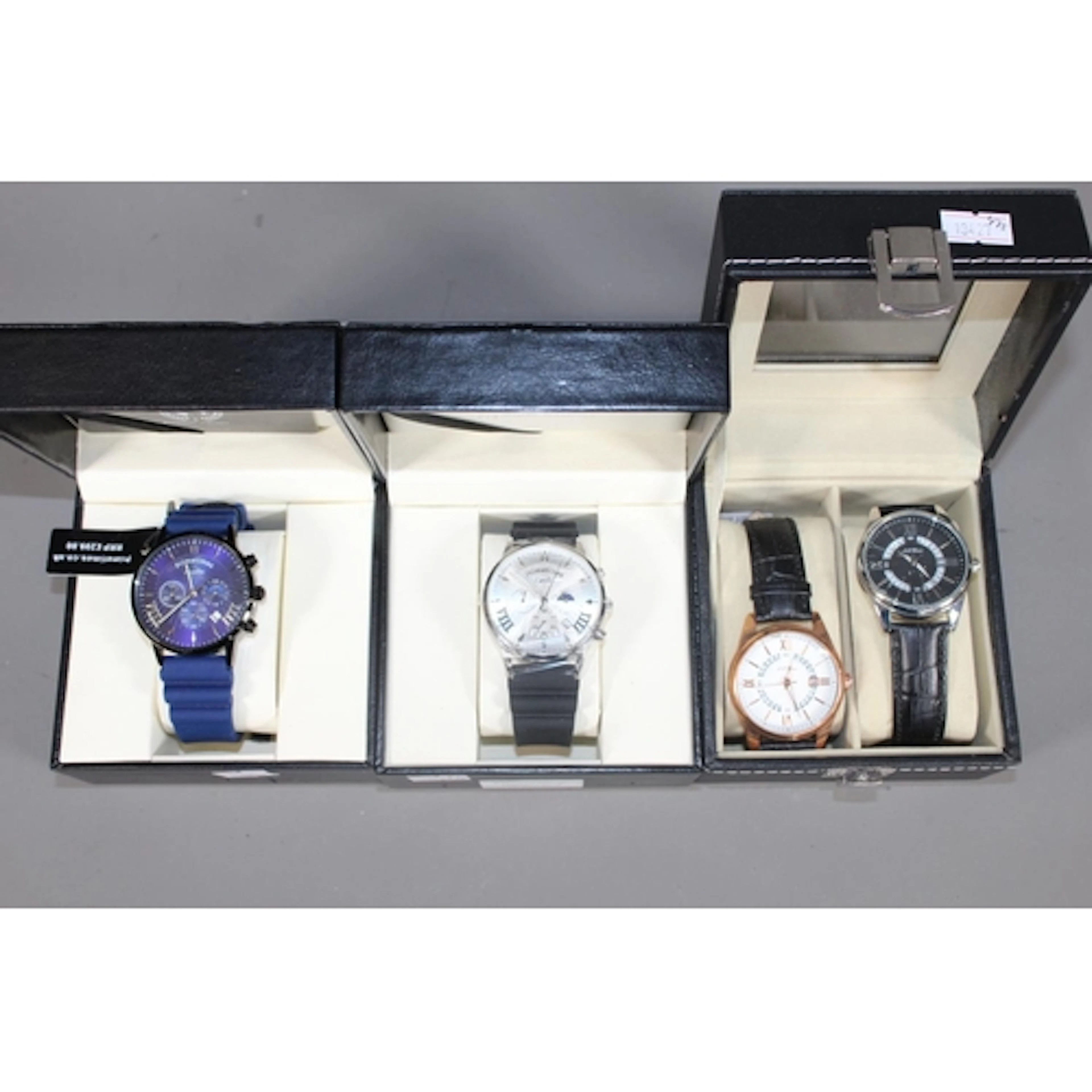 Two boxed gents Apollo fashion wristwatches (one blue dial a...