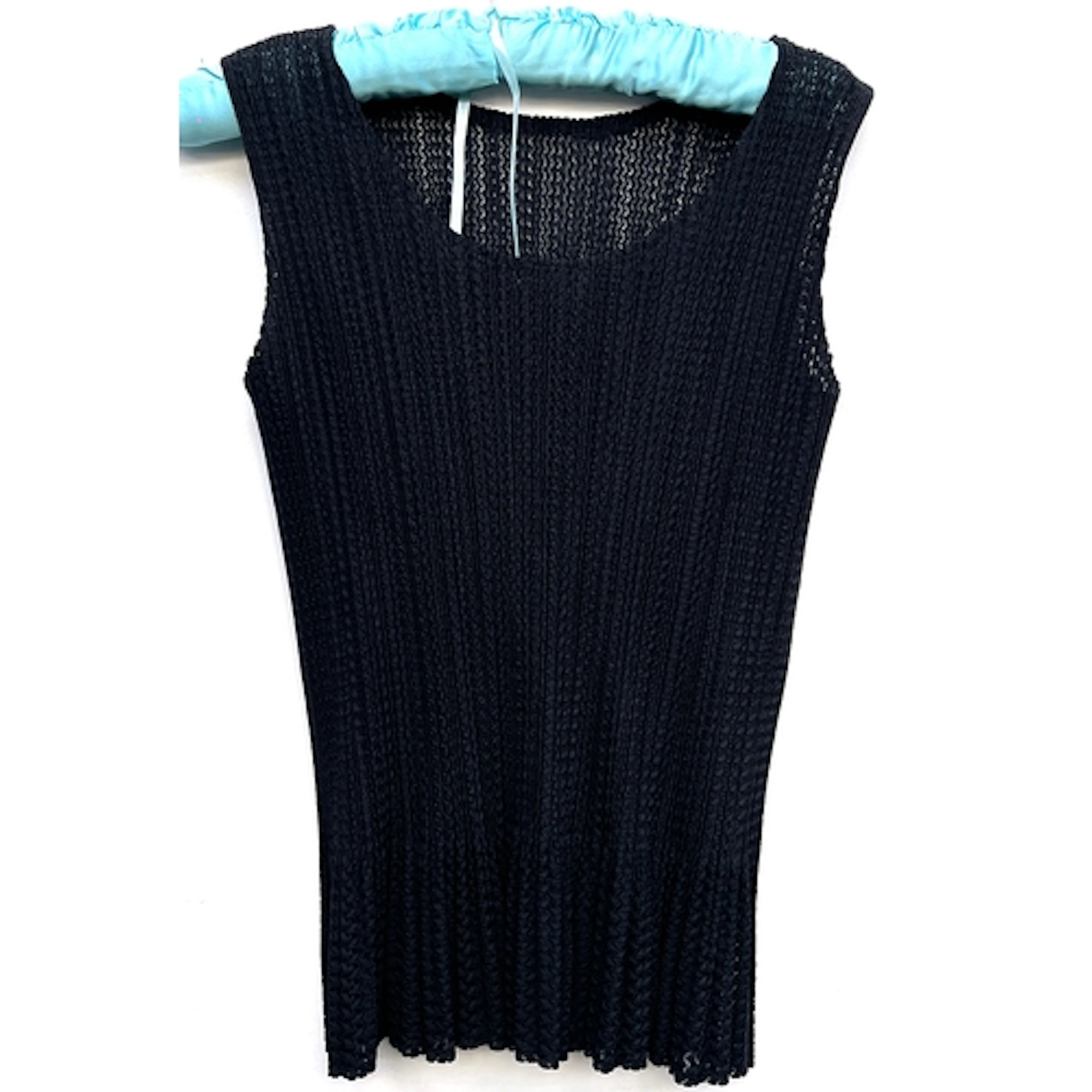 An Issey Miyake Pleats Please black sleeveless top, size 3