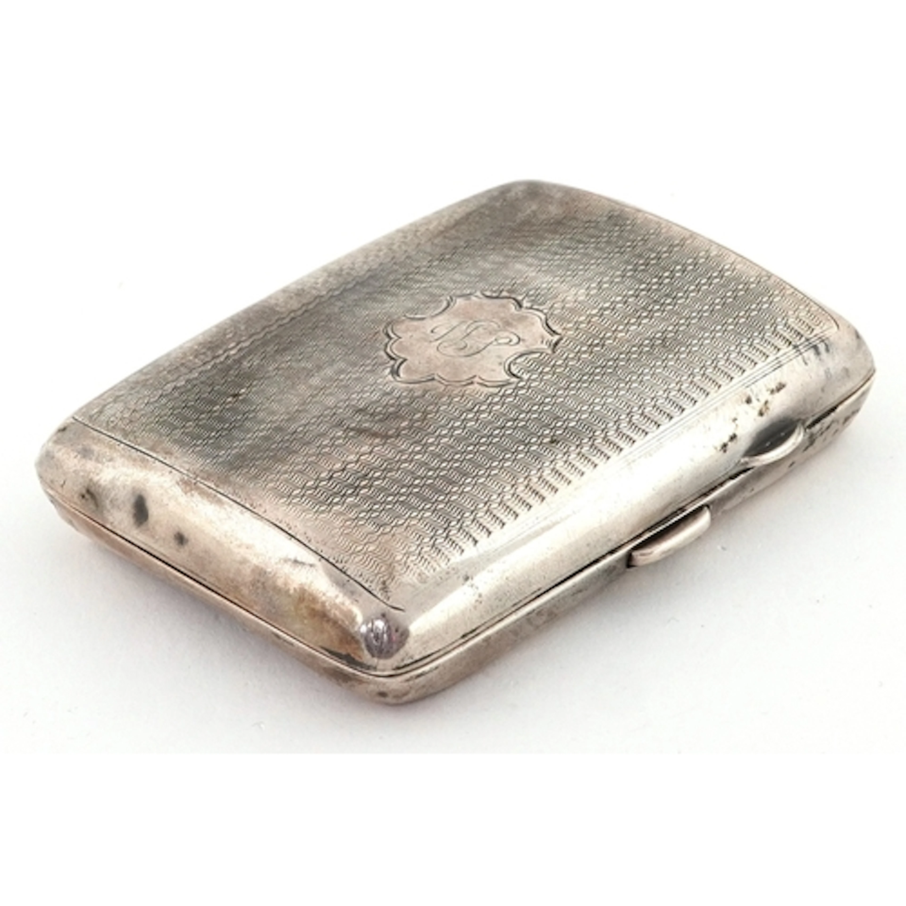 Joseph Gloster Ltd., George V engine turned silver cigarette...