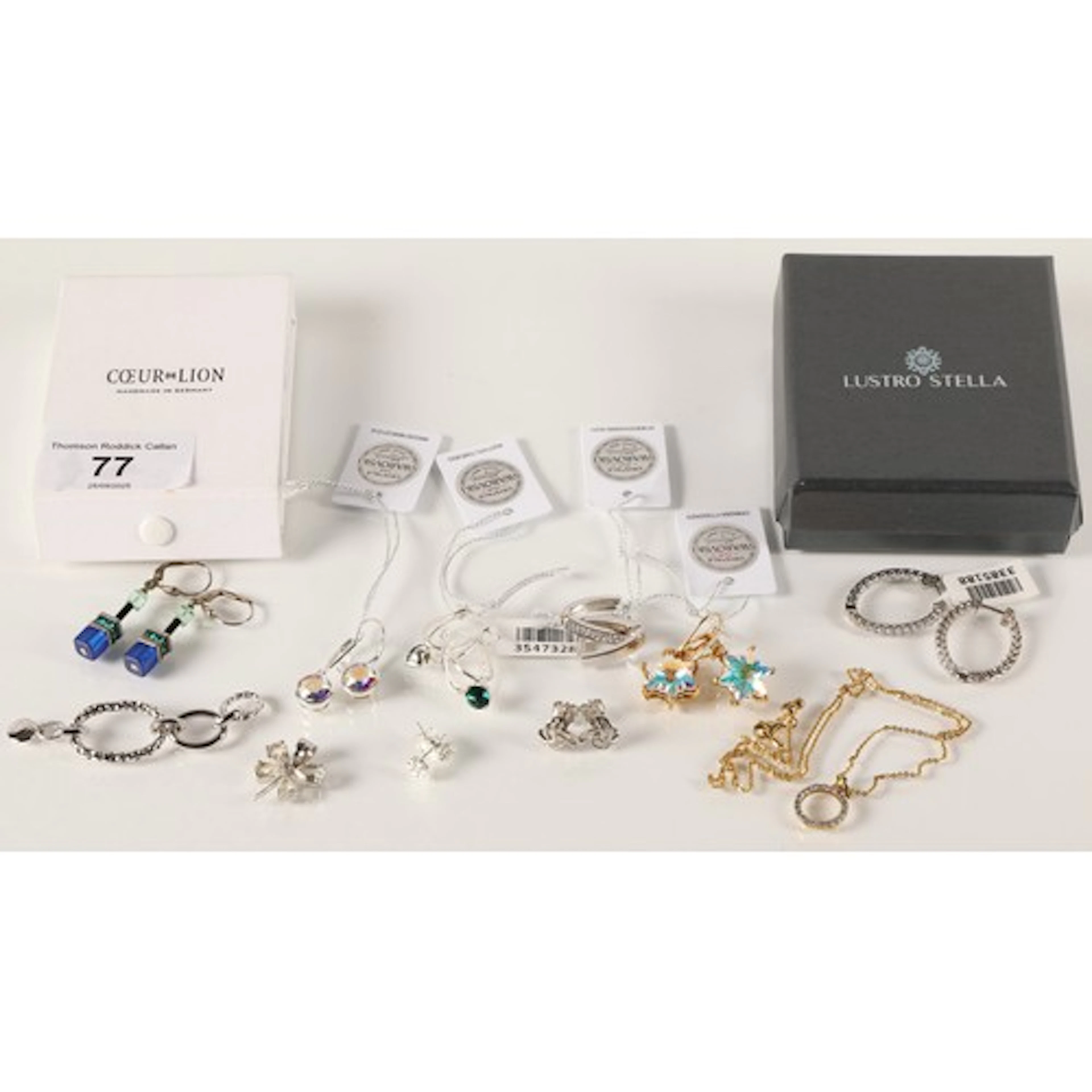 Silver and costume jewellery to include two pairs of silver ...