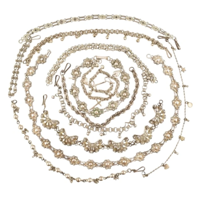 Collection of silver and white metal filigree bracelets and ...