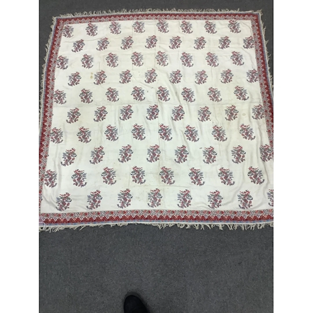 An early 19th century silk and wool cream ladies Norwich sha...