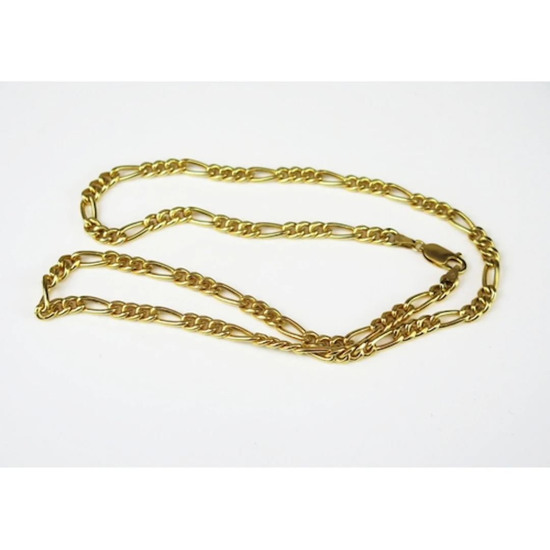 A 9ct gold figaro necklace, 51cm, import hallmarks, 9.61g (s...