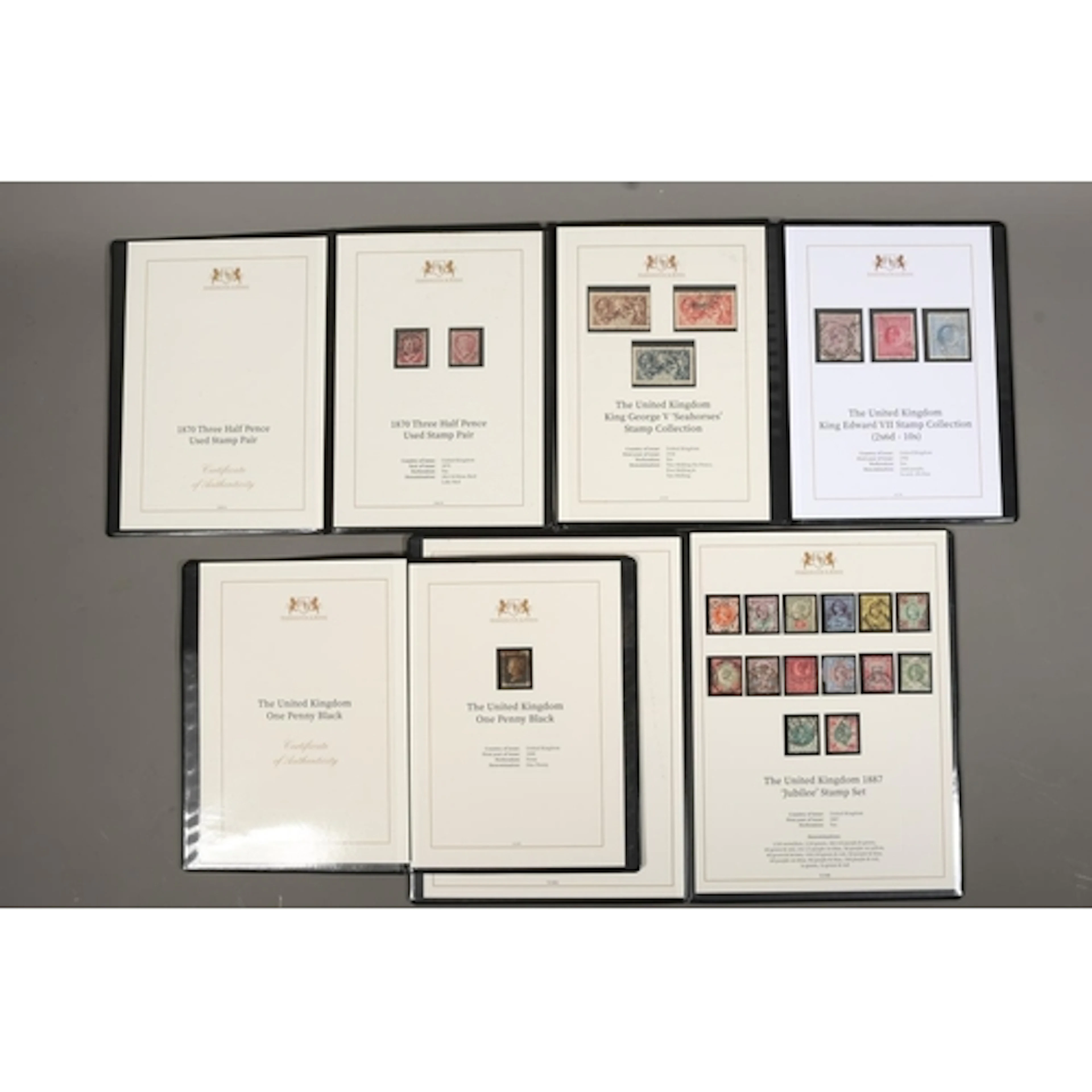 Five Harrington & Byrne British stamp sets to include 'T...