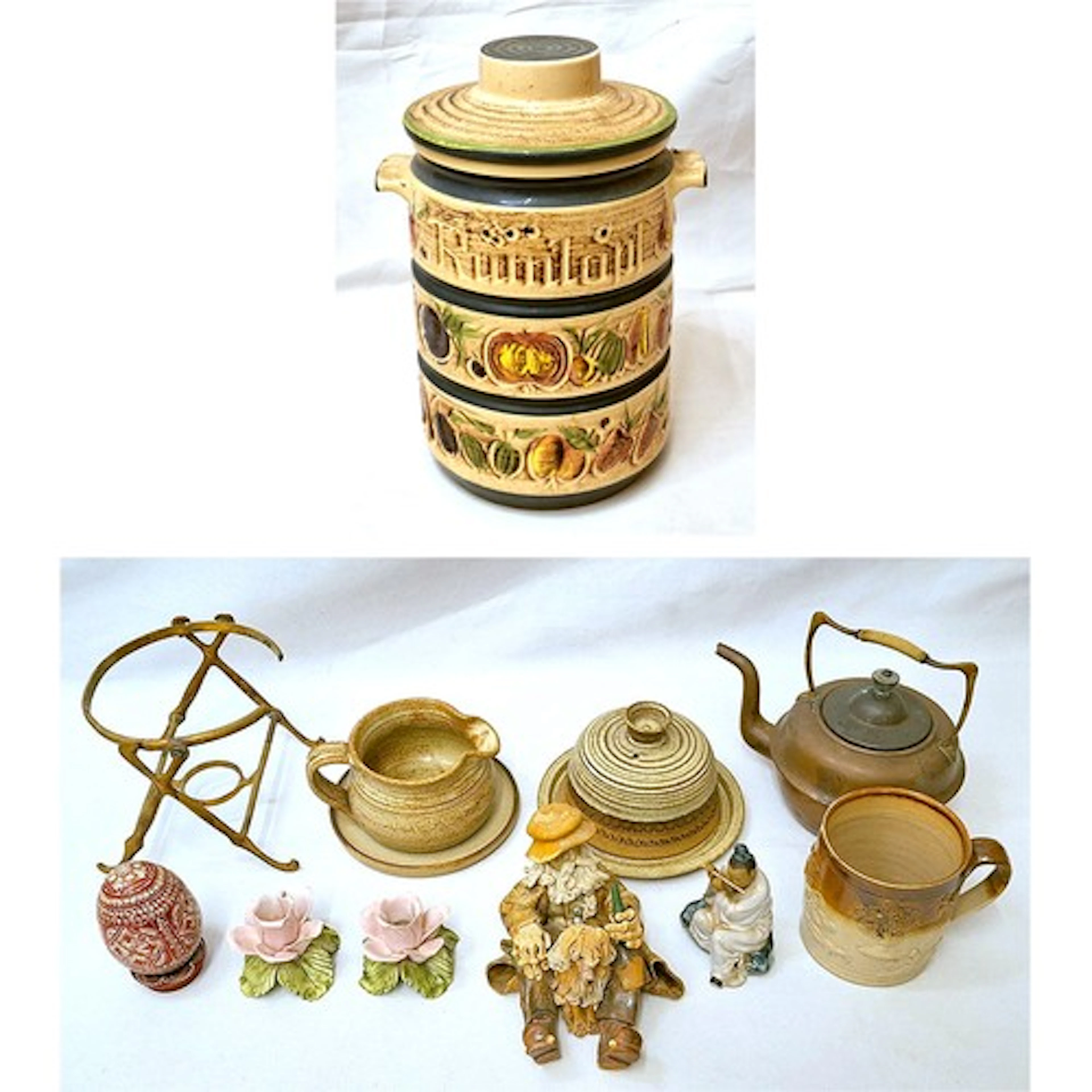 Decorative Vintage West Germany Pottery Lidded Rumtopf appro...
