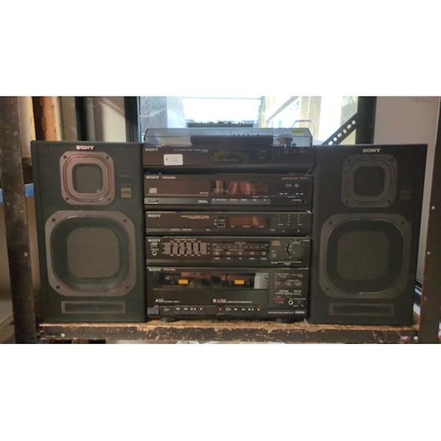 Sony LBT-D7CD stereo component system, circa 1987, comprisin...