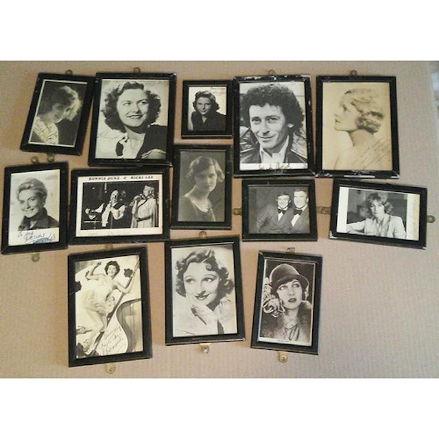 Group of ebonised framed signed photographs mainly from the ...
