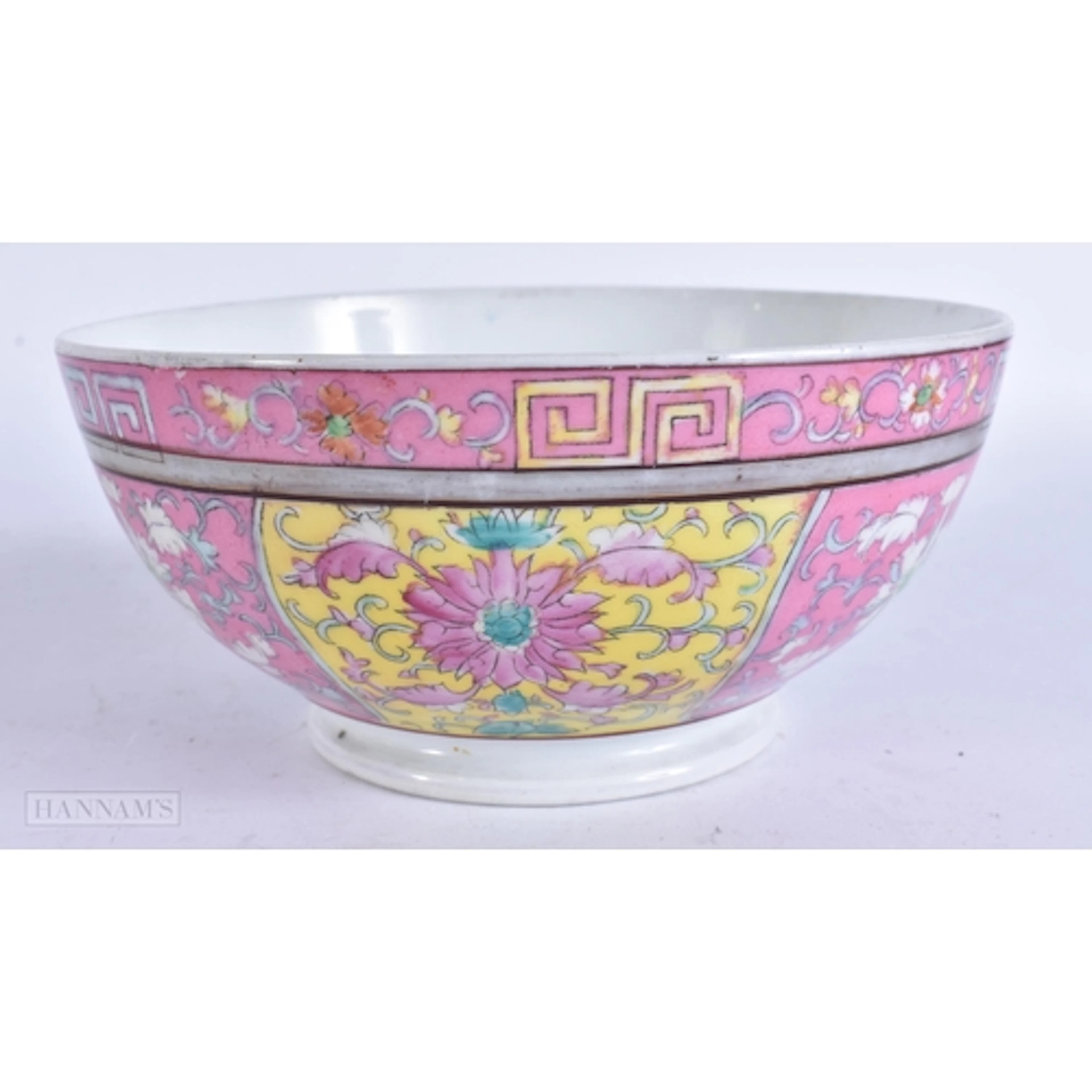 AN UNUSUAL CONTINENTAL CHINESE MARKET PORCELAIN BOWL possibl...