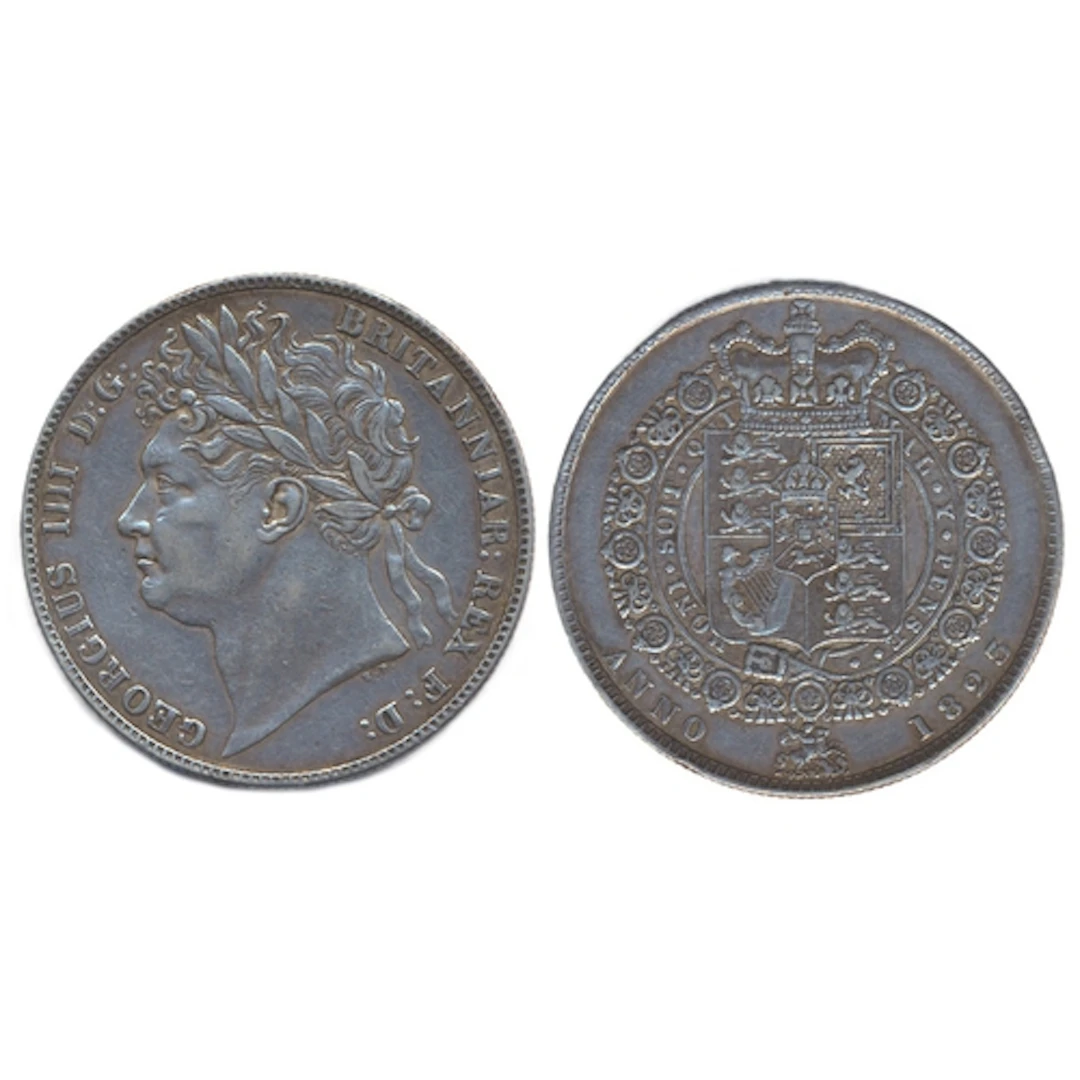 1823 half crown second reverse near extremely fine. (Y)