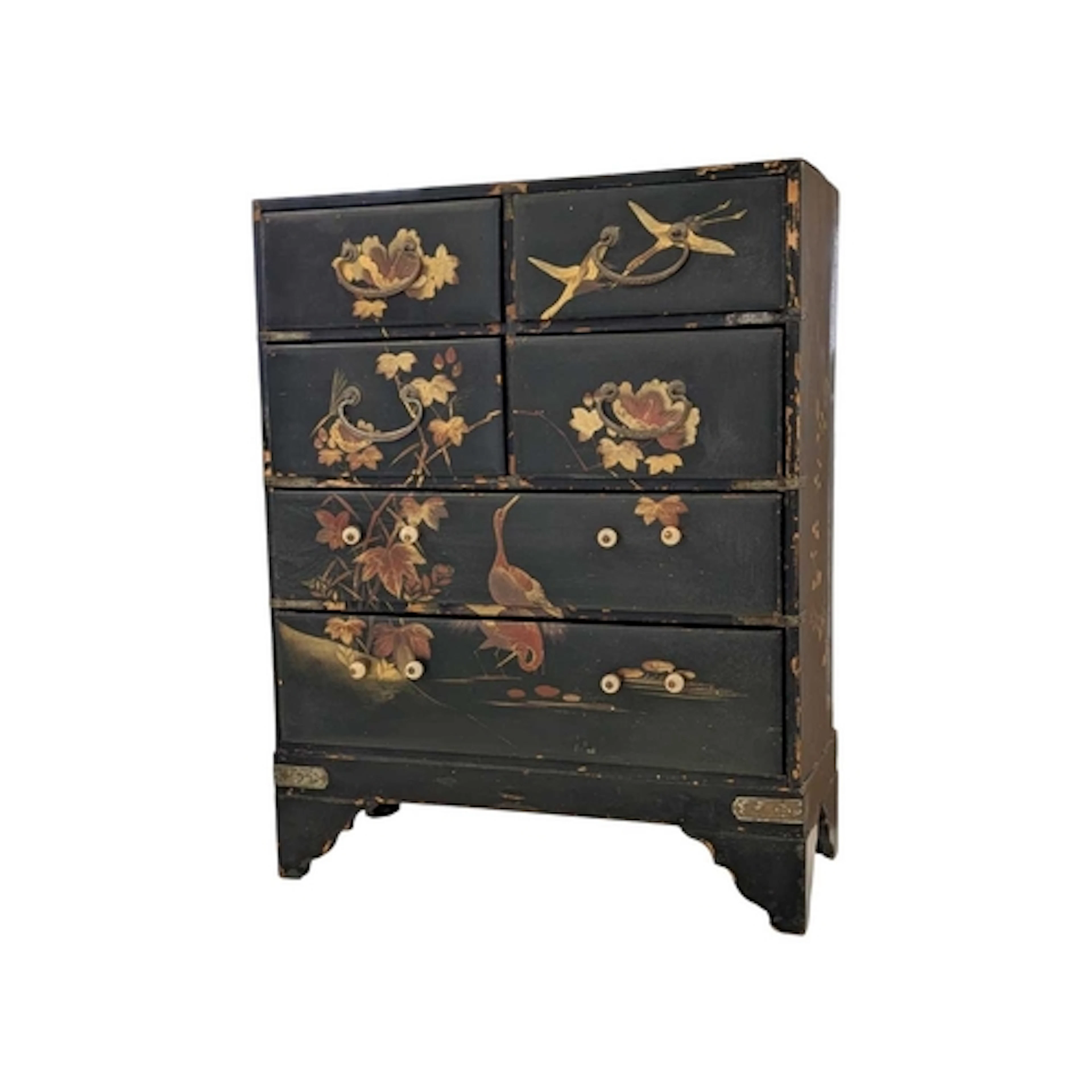 Early 20th century Asian Japanese black lacquered table top ...