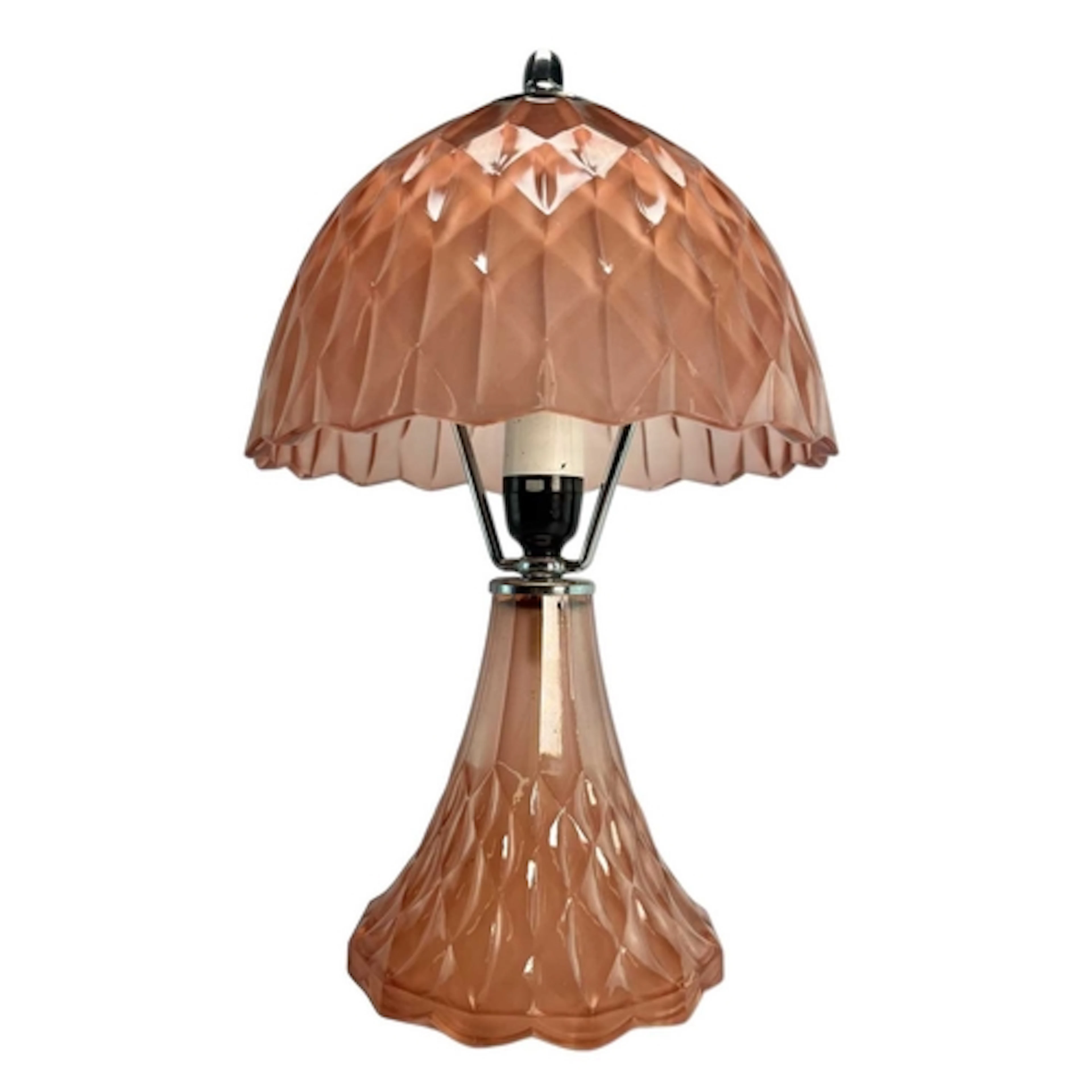 An Art Deco 20th century Davidson frosted peach faceted glas...