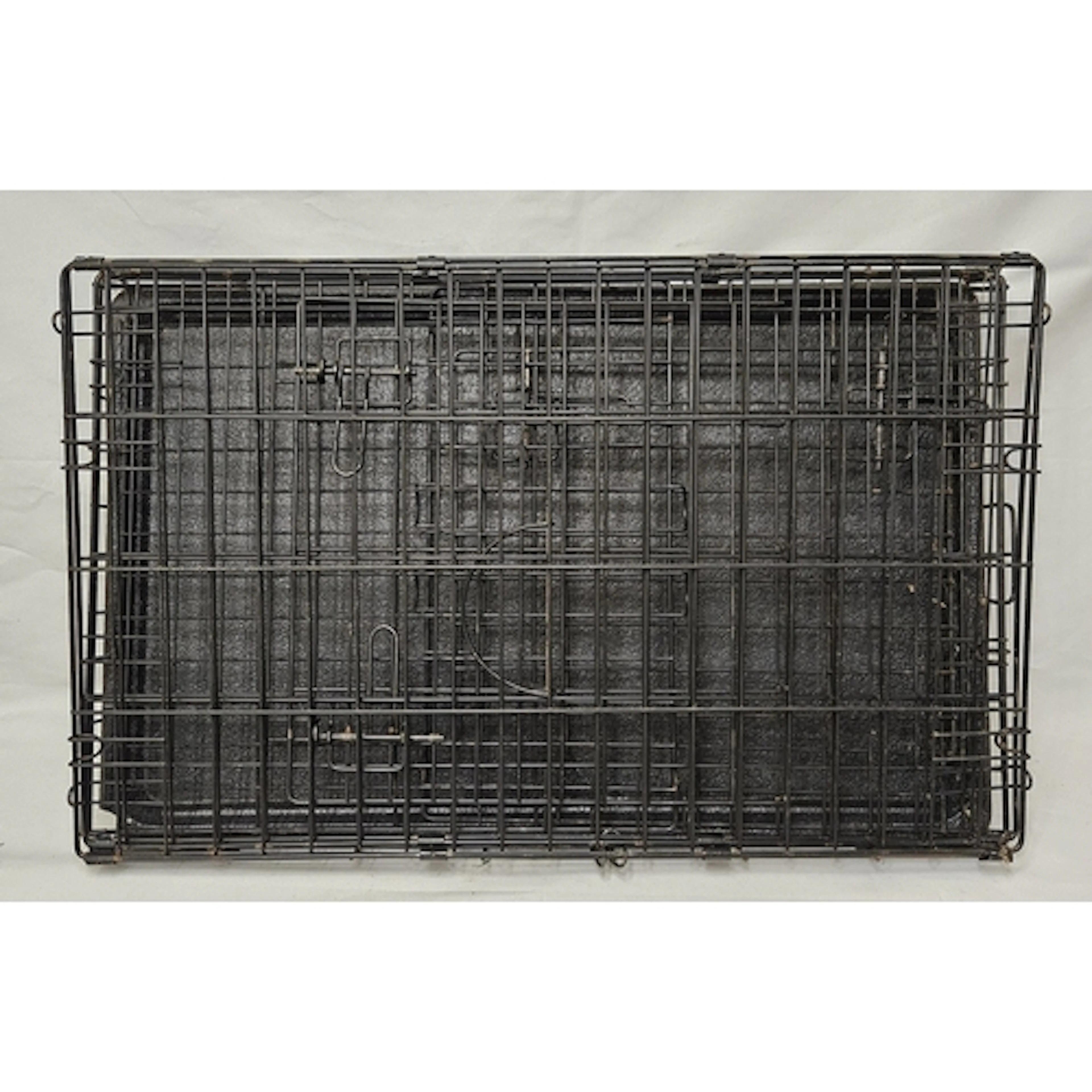As New Pet Crate, black metal approx. 76cm W x 48cm D x 52cm...