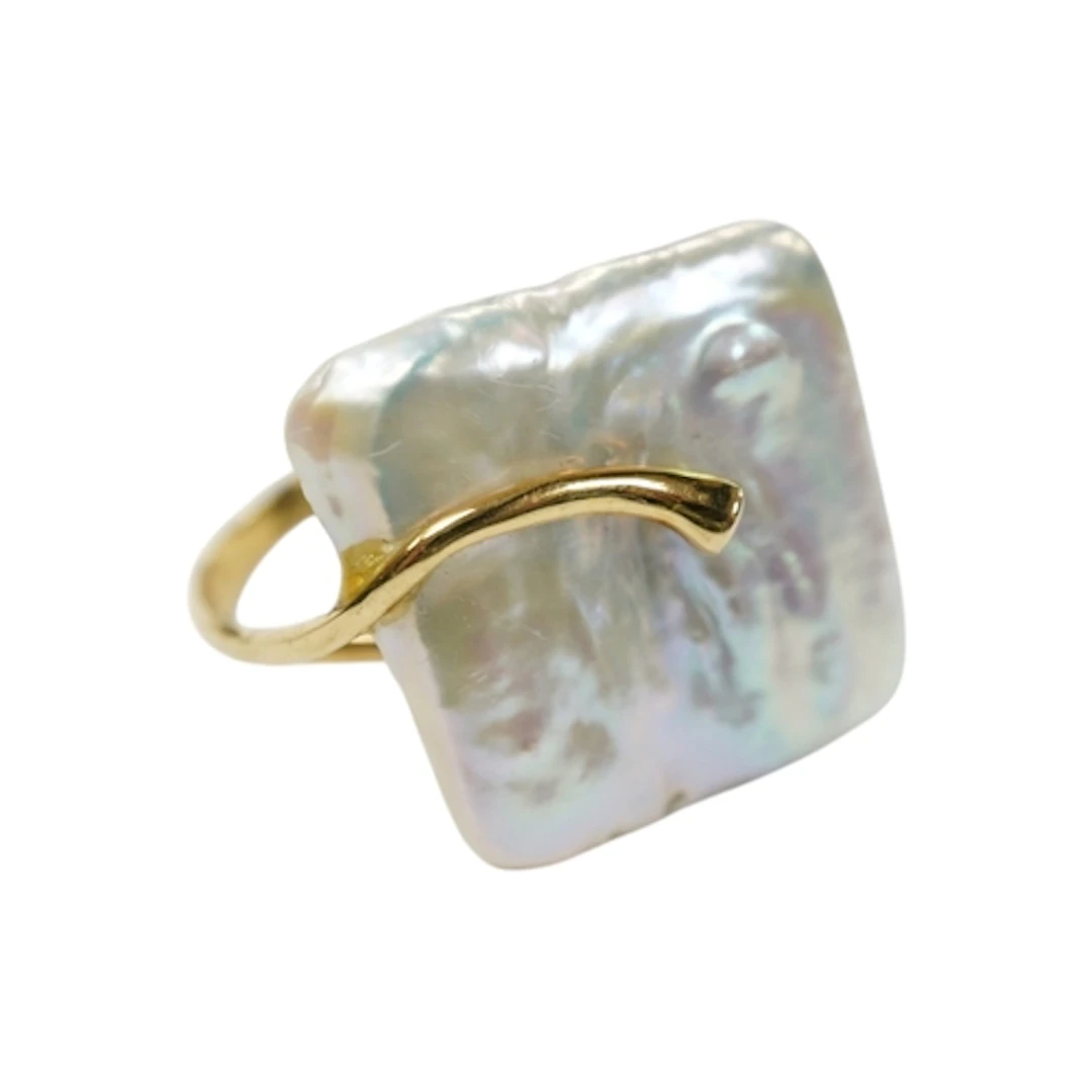 A gold, freshwater cultured pearl and diamond ring, Majorca,...
