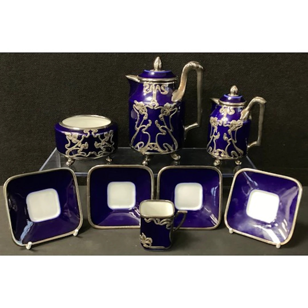 An Austrian porcelain Ackermann & Fritze part bachelor coffe...