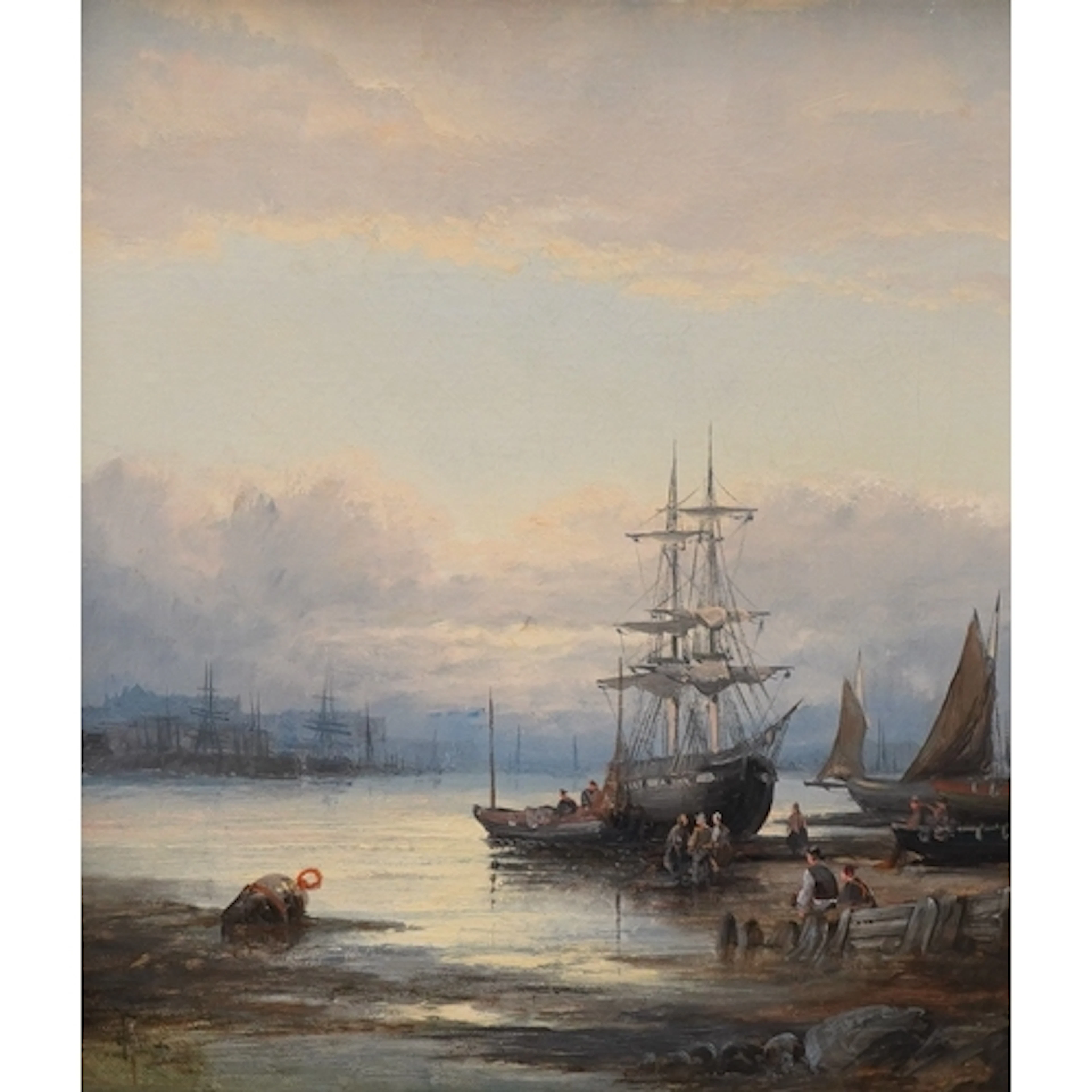 William Thornley (fl.1858-1898), 'Sunset, Grays Thurrock', s...
