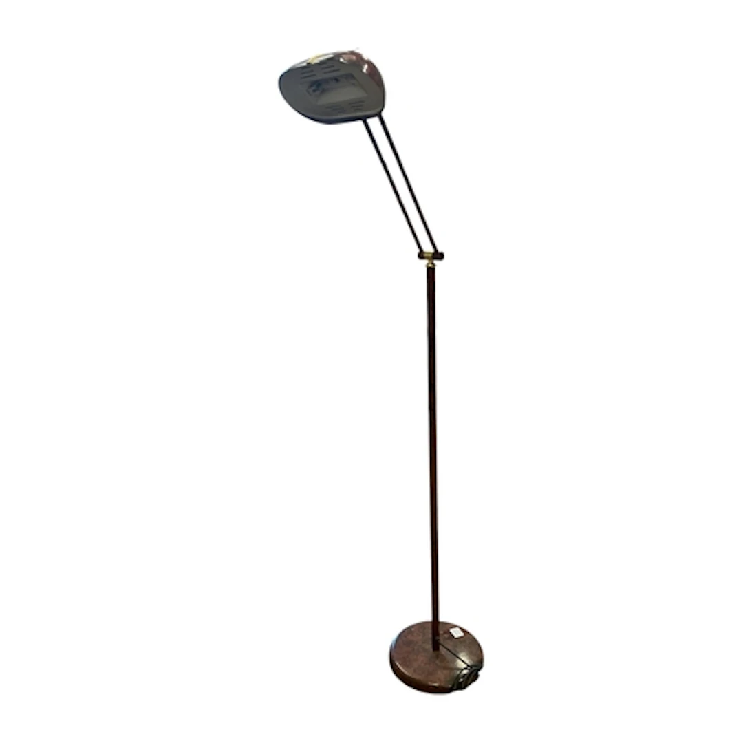 An Art Deco-style faux tortoiseshell adjustable floor lamp, ...
