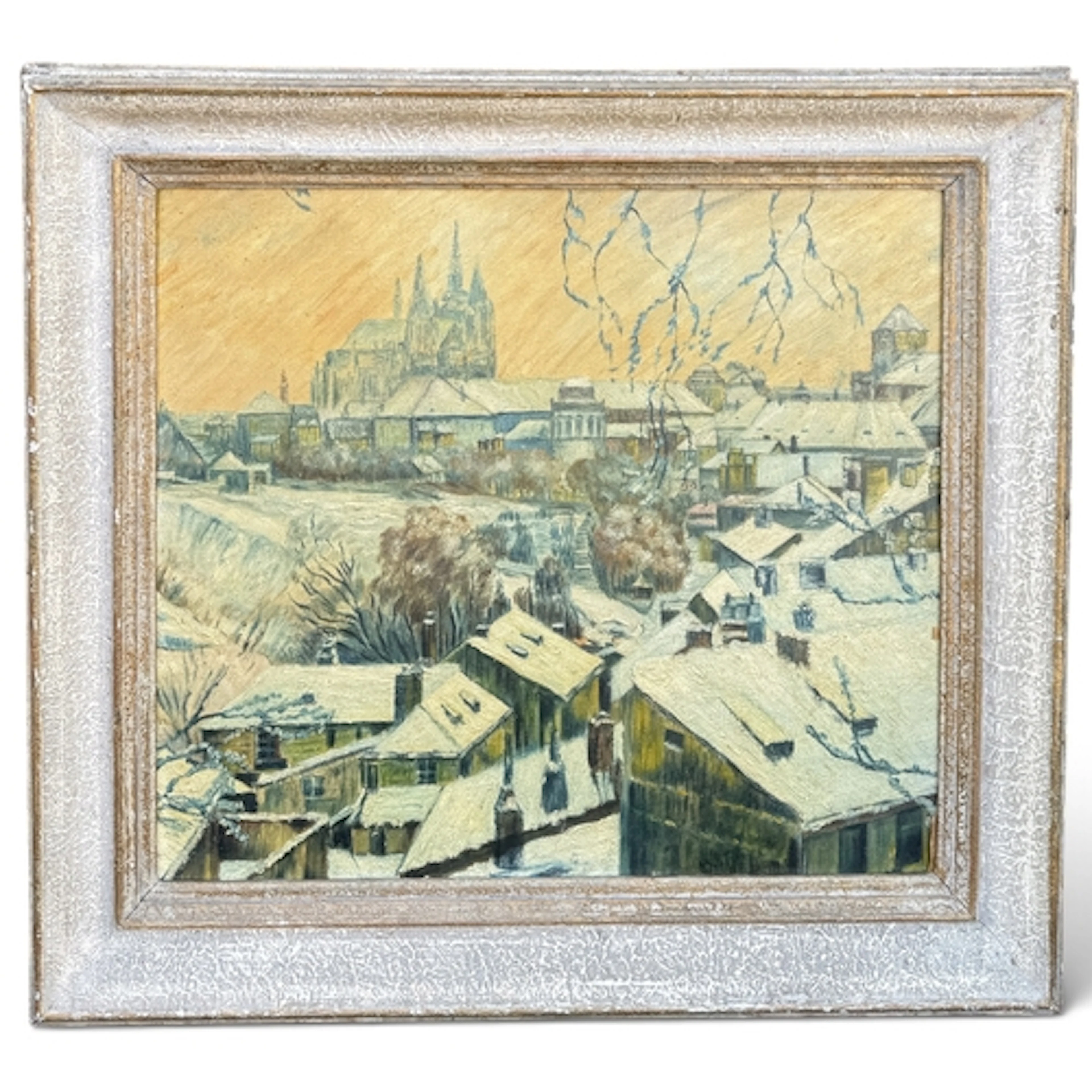 CIRCLE OF JAN SMETANA (CZECH 1918-1998): WINTRY TOWNSCAPE Oi...
