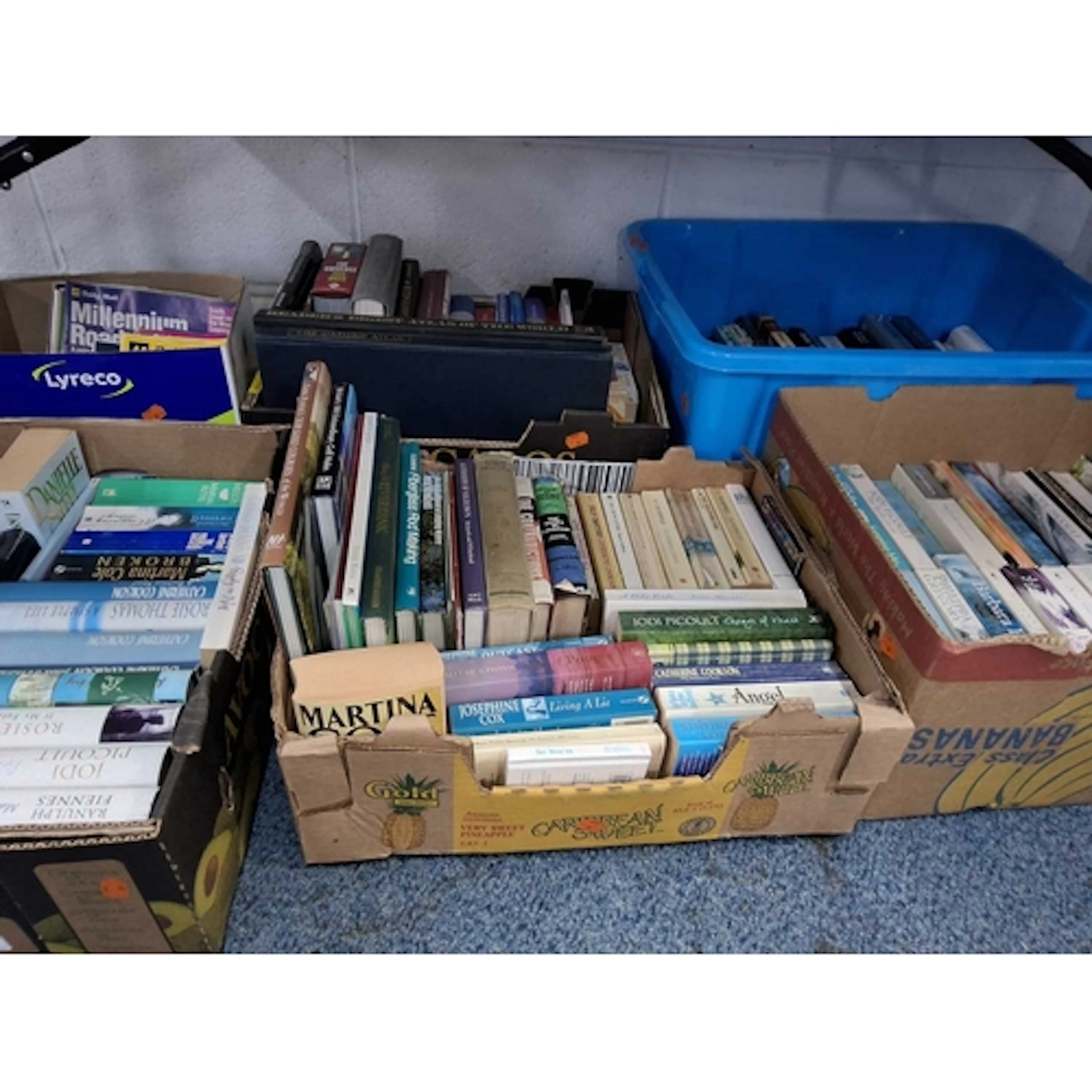 FIVE BOXES OF BOOKS & ONE BOX OF MAGAZINES comprising ap...