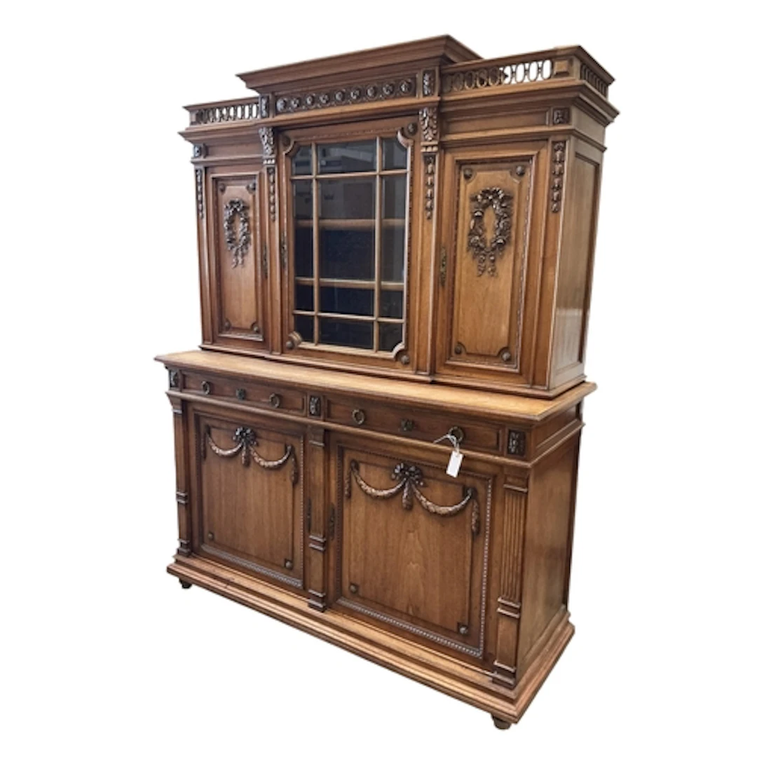 An early 20th century French mahogany buffet, width 161cm, d...