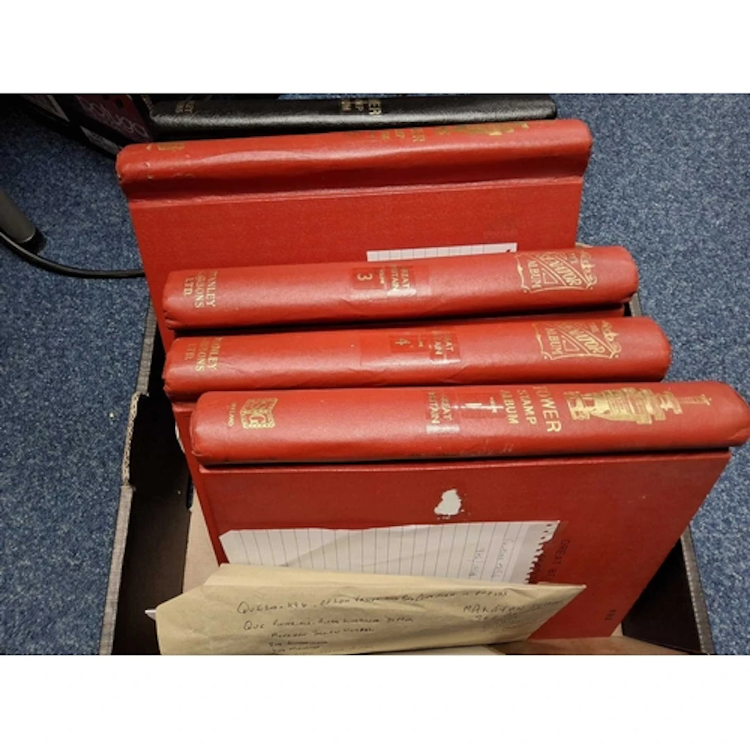 COLLECTION OF SIX STAMP ALBUMS WITH GB QEII MINT TO 1990S AN...