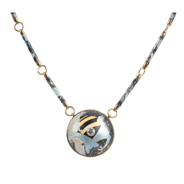 § § Fred Rich, an enamel and diamond necklace, circa 1986, t...