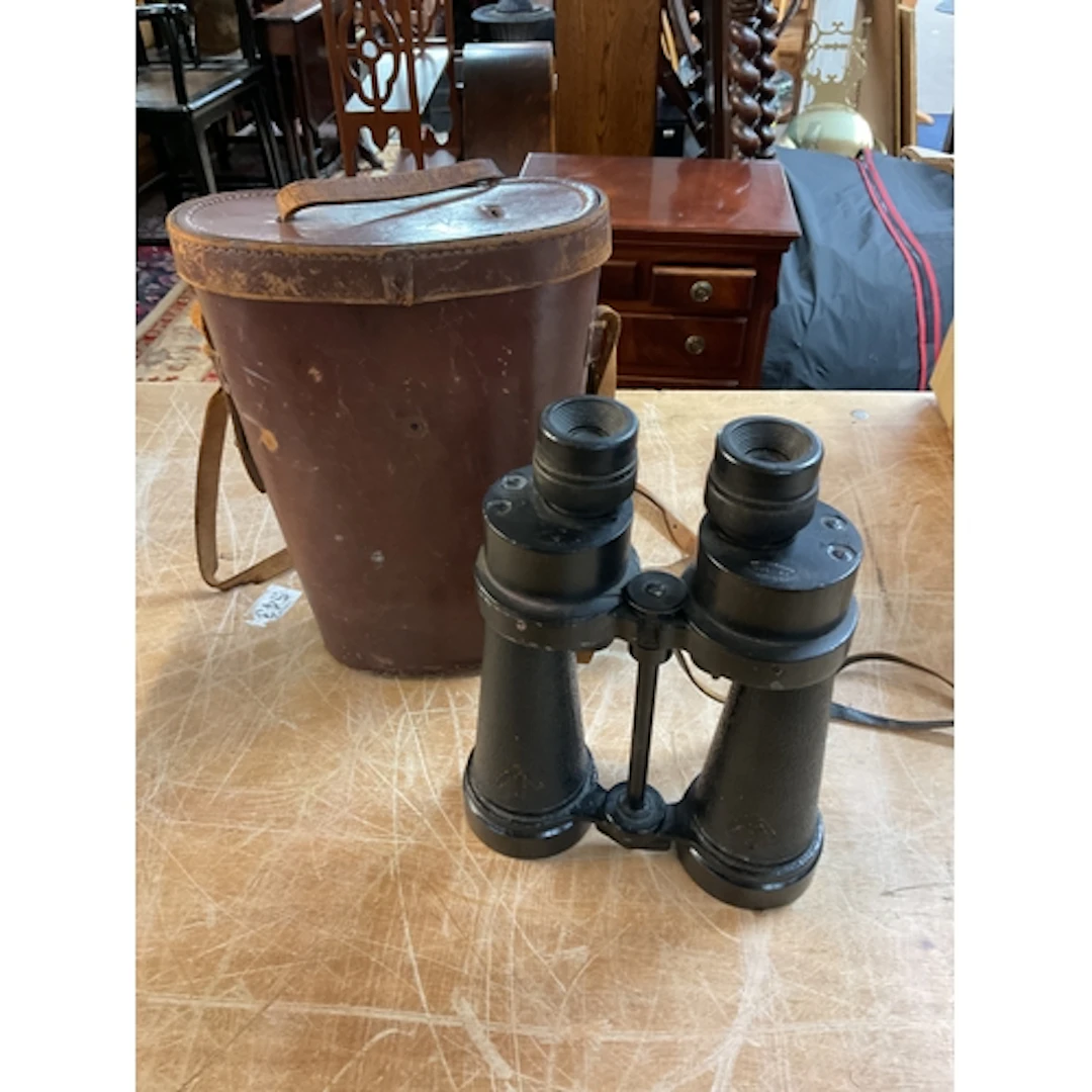 Pair of WWII Naval binoculars by Barr and Stroud with intern...